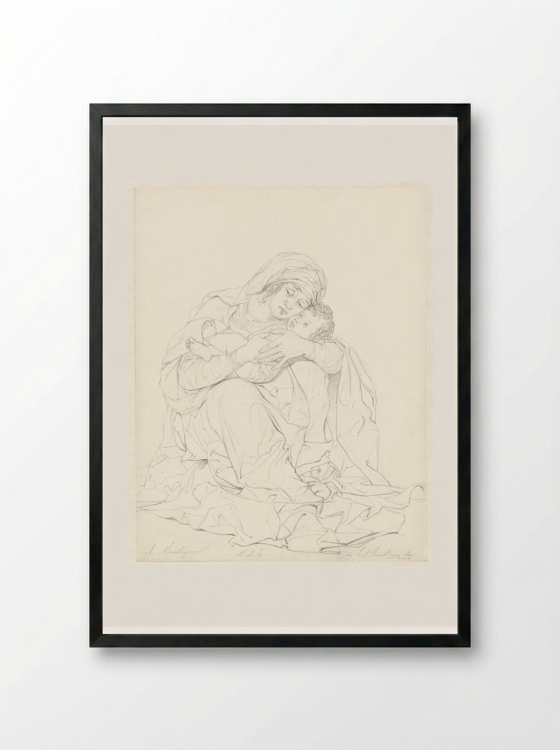 Madonna and Child (After Mantegna) - Hendrik Abraham Klinkhamer - Framed Print Black