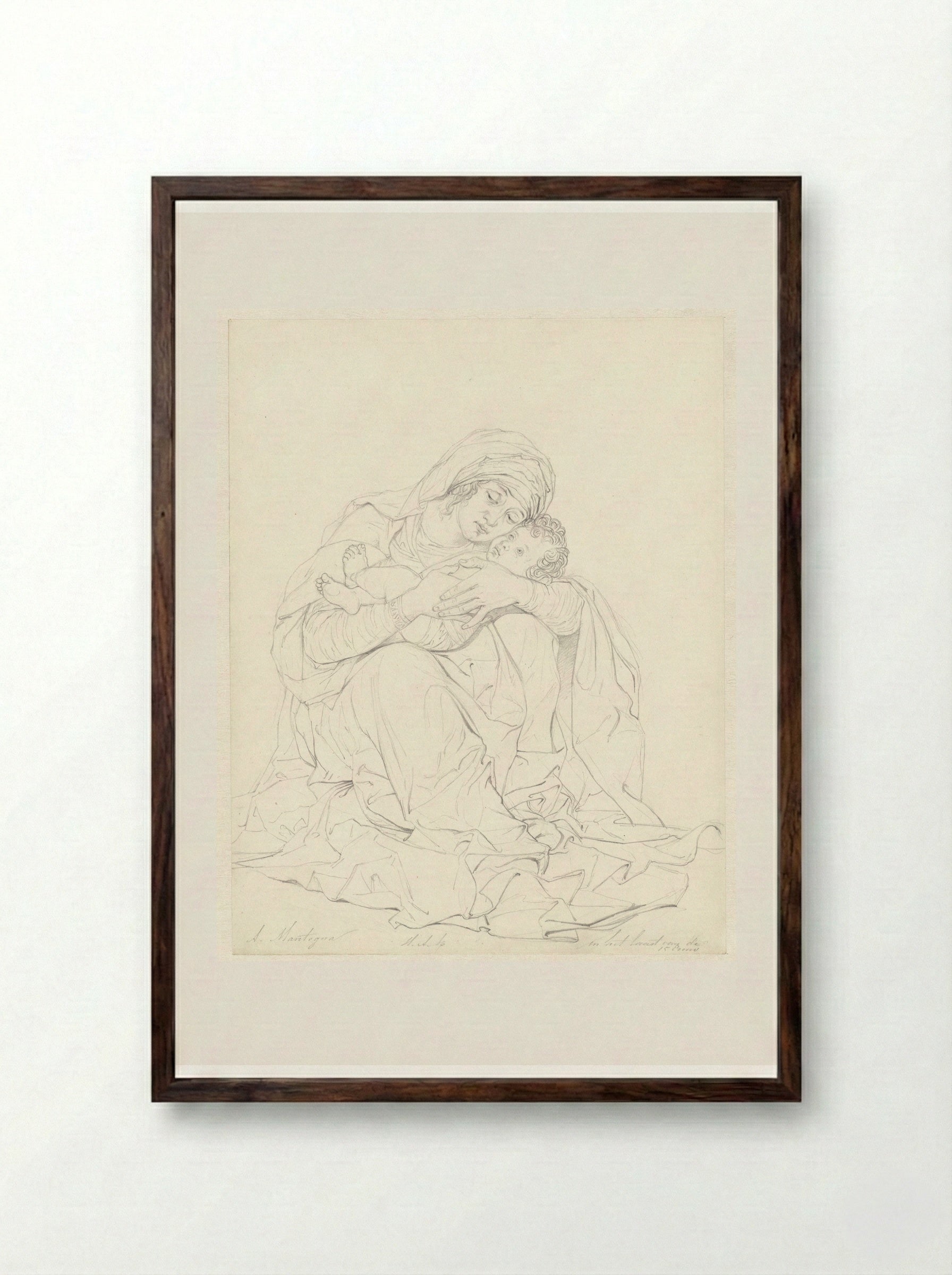 Madonna and Child (After Mantegna) - Hendrik Abraham Klinkhamer - Framed Print Dark Wood