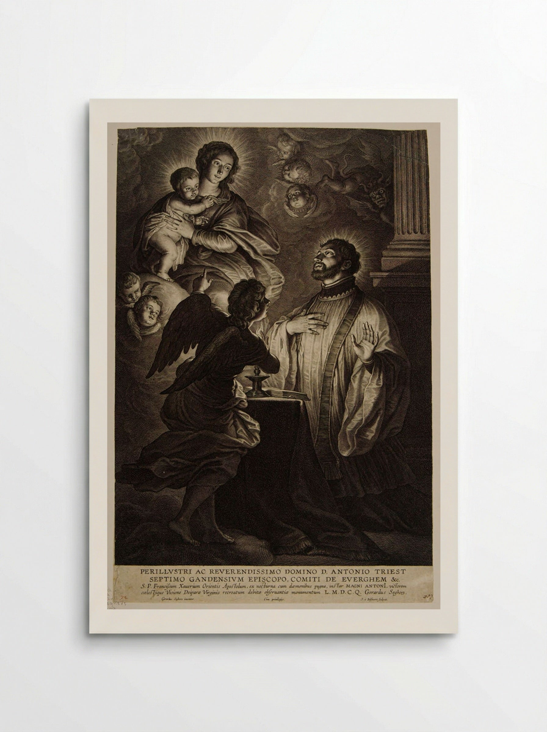Madonna and Child Appearing to Saint Francis Xavier - Schelte Adamsz. Bolswert - Poster