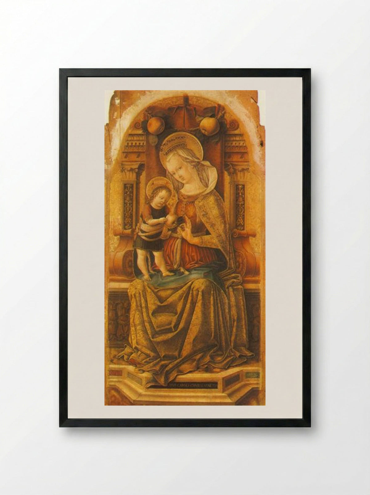 Madonna and Child Enthroned - Carlo Crivelli - Framed Print Black