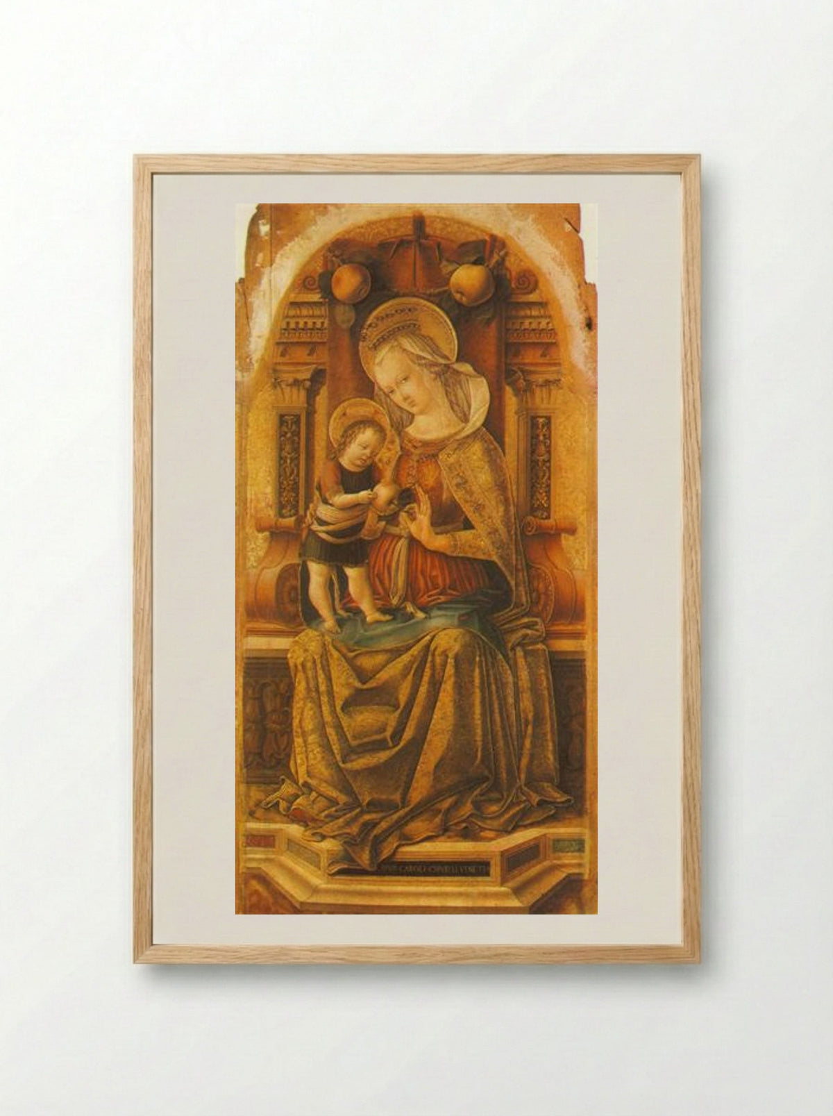 Madonna and Child Enthroned - Carlo Crivelli - Framed Print Wood