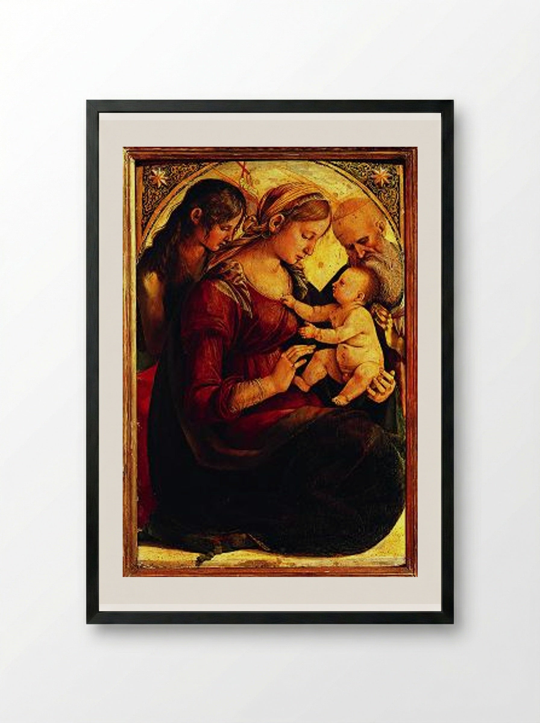 Madonna and Child with Prophets - Luca Signorelli - Framed Print Black