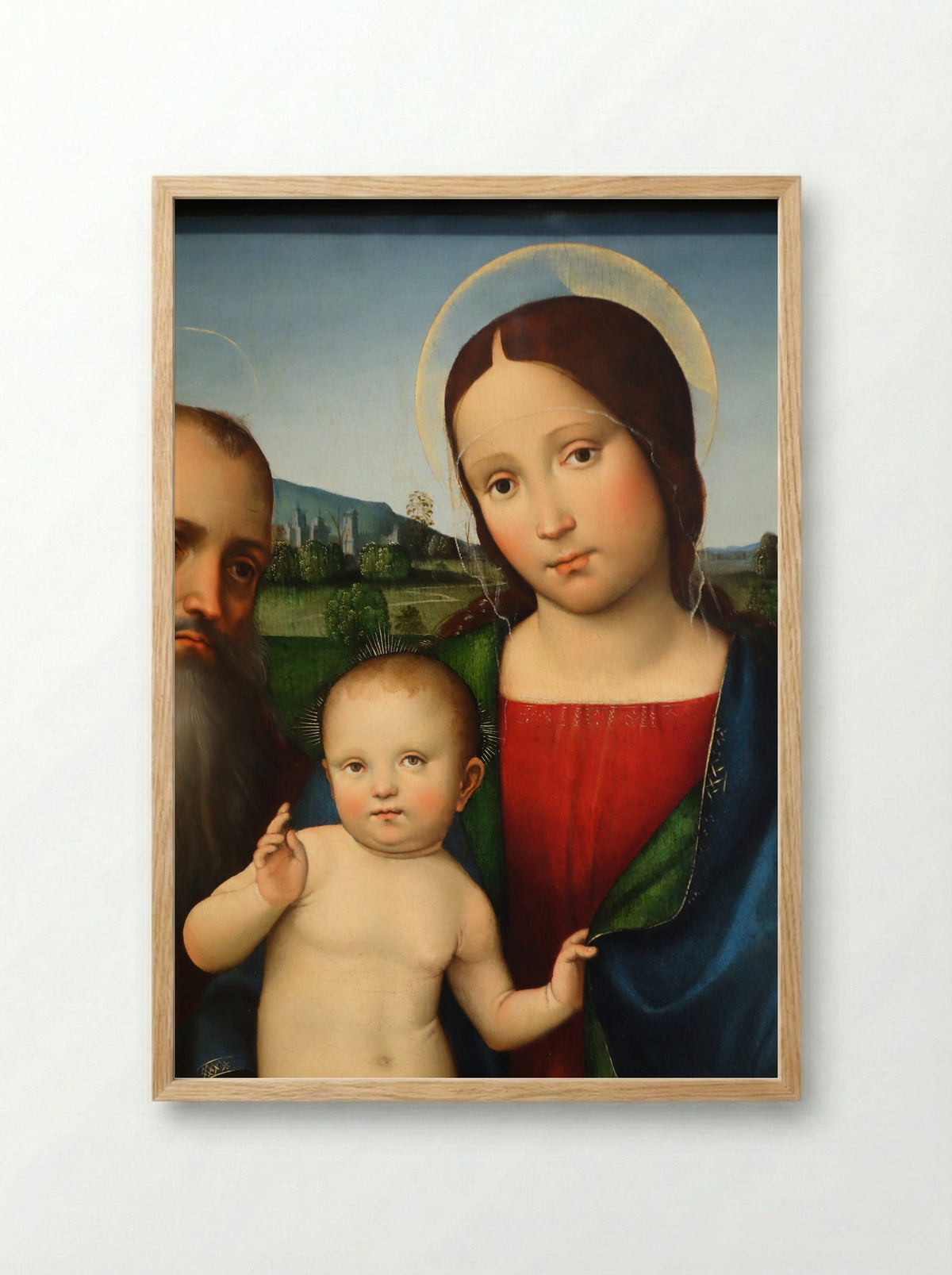Madonna and Child with Saints Francis and Jerome - Francesco Francia - Framed Print Wood