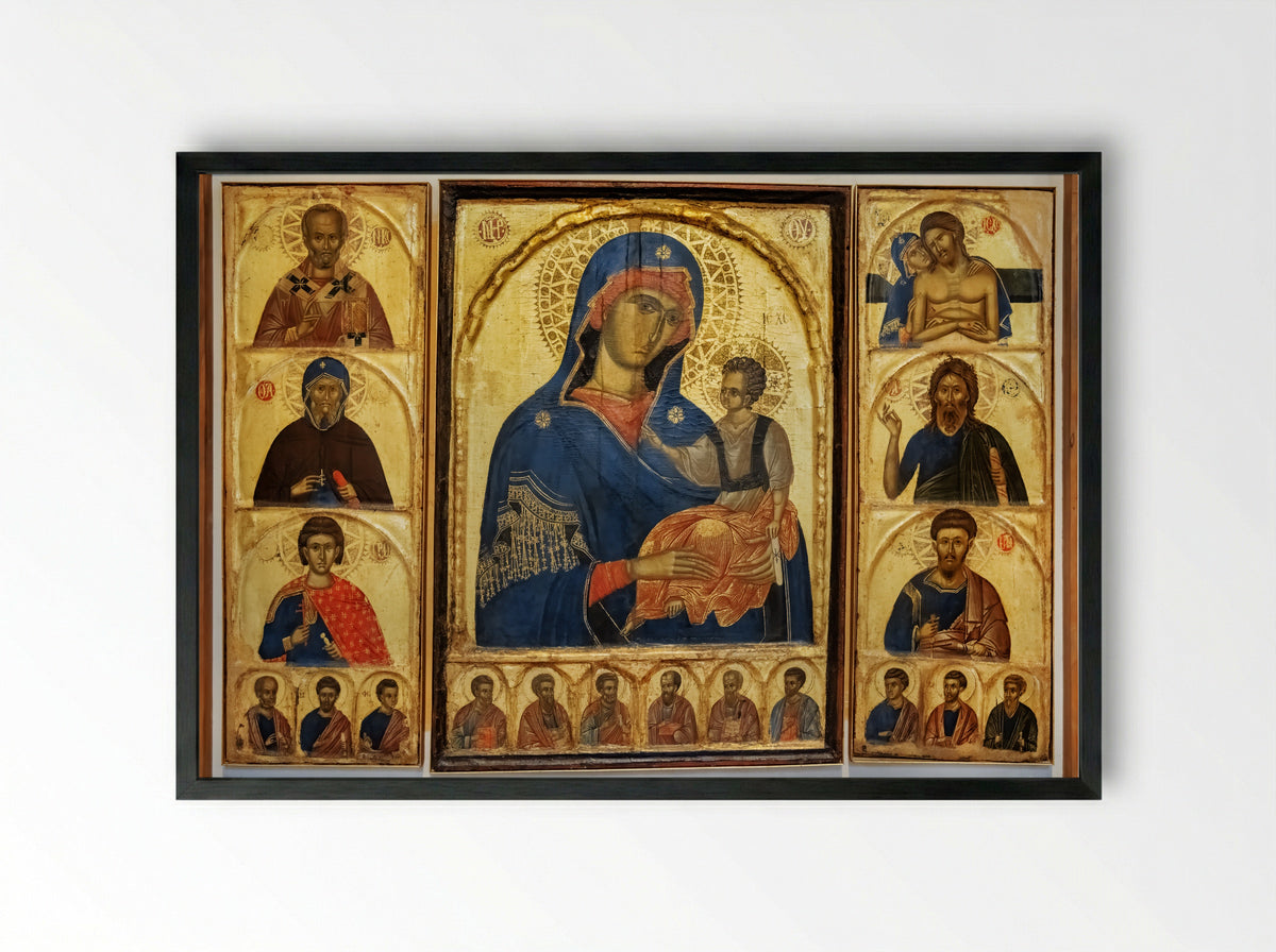 Madonna and Child with Saints - Italian (Venetian) Painter - Framed Print Black
