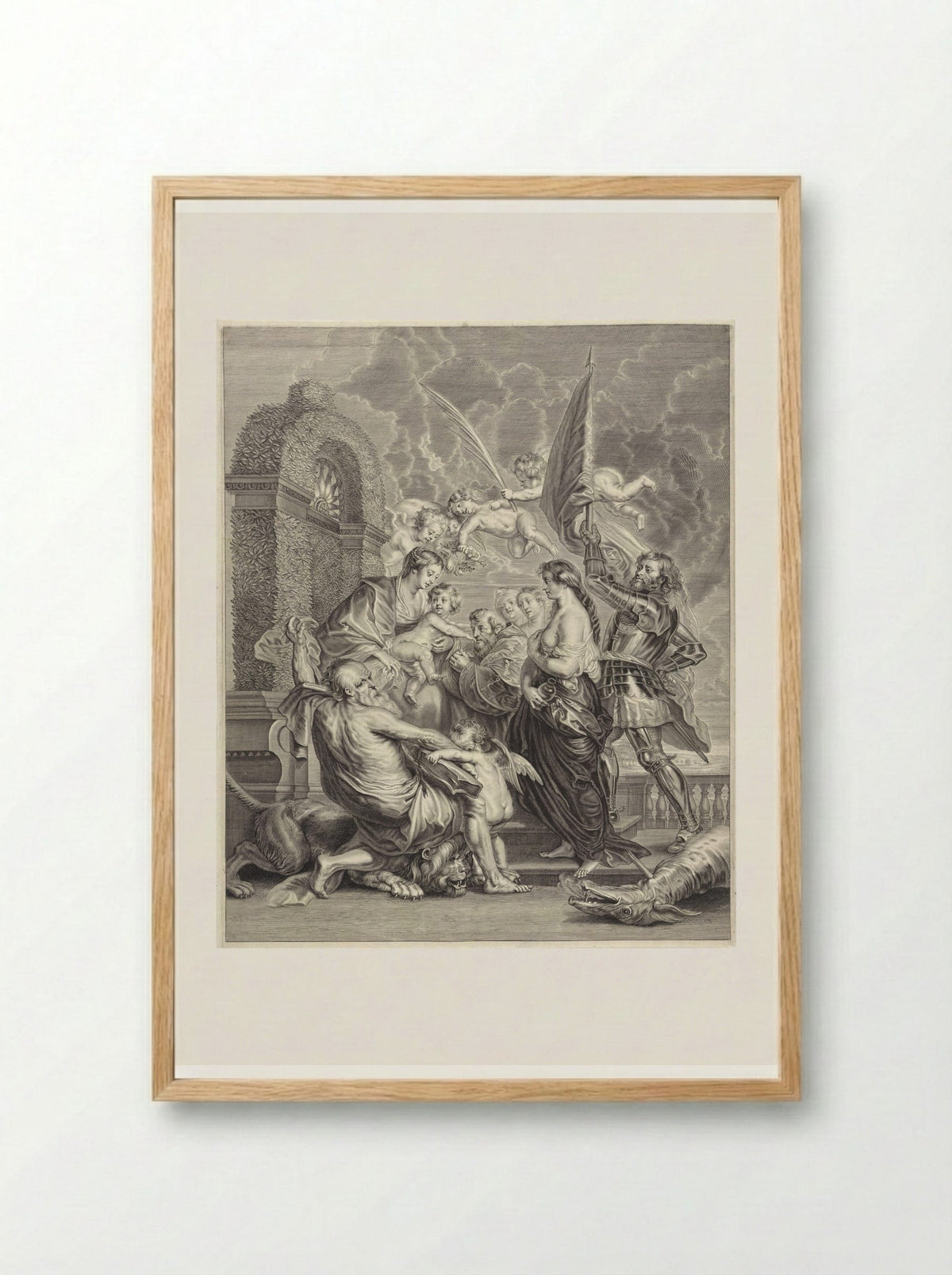 Madonna and Child with Saints - Paulus Pontius - Framed Print Wood