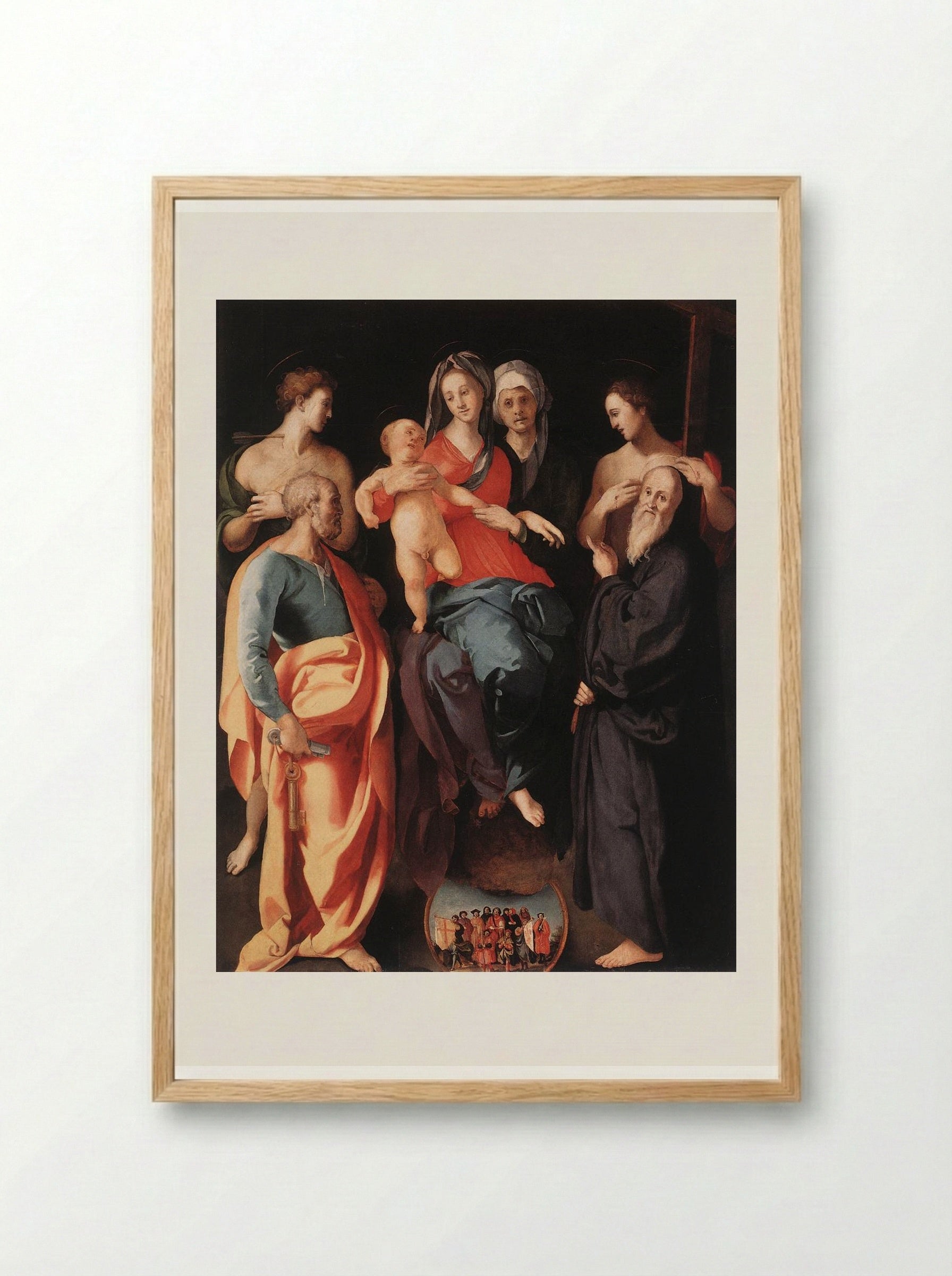 Madonna and Child with Saints - Jacopo Pontormo - Framed Print Wood