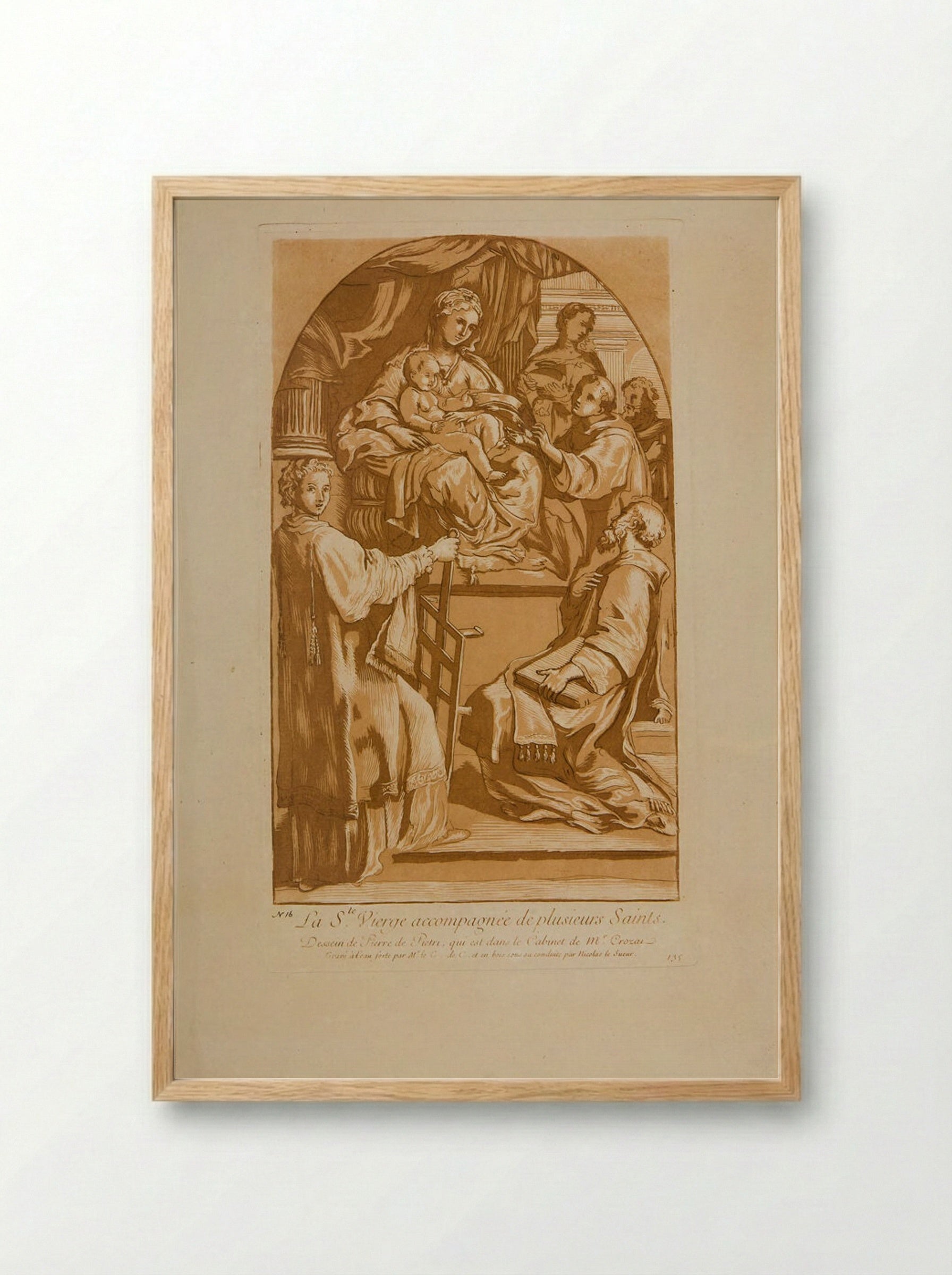 Madonna and Child with Saints - Anne Claude Philippe de Thubières, comte de Caylus - Framed Print Wood