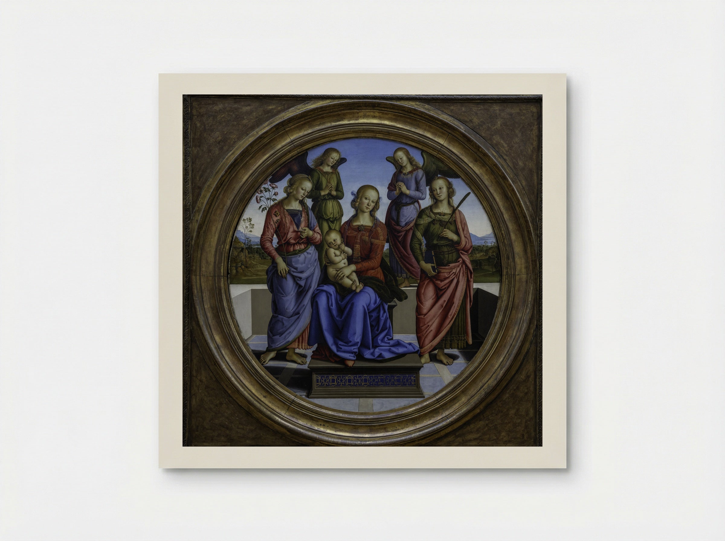 Madonna and Child with St. Catherine and St. Rosa - Pietro Perugino - Poster