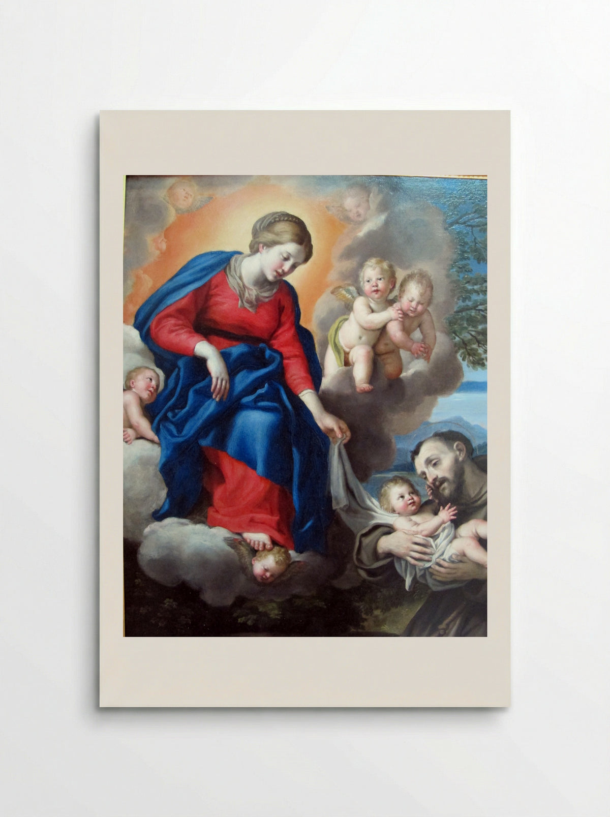 Madonna and Child with St. Francis - Domenichino - Poster
