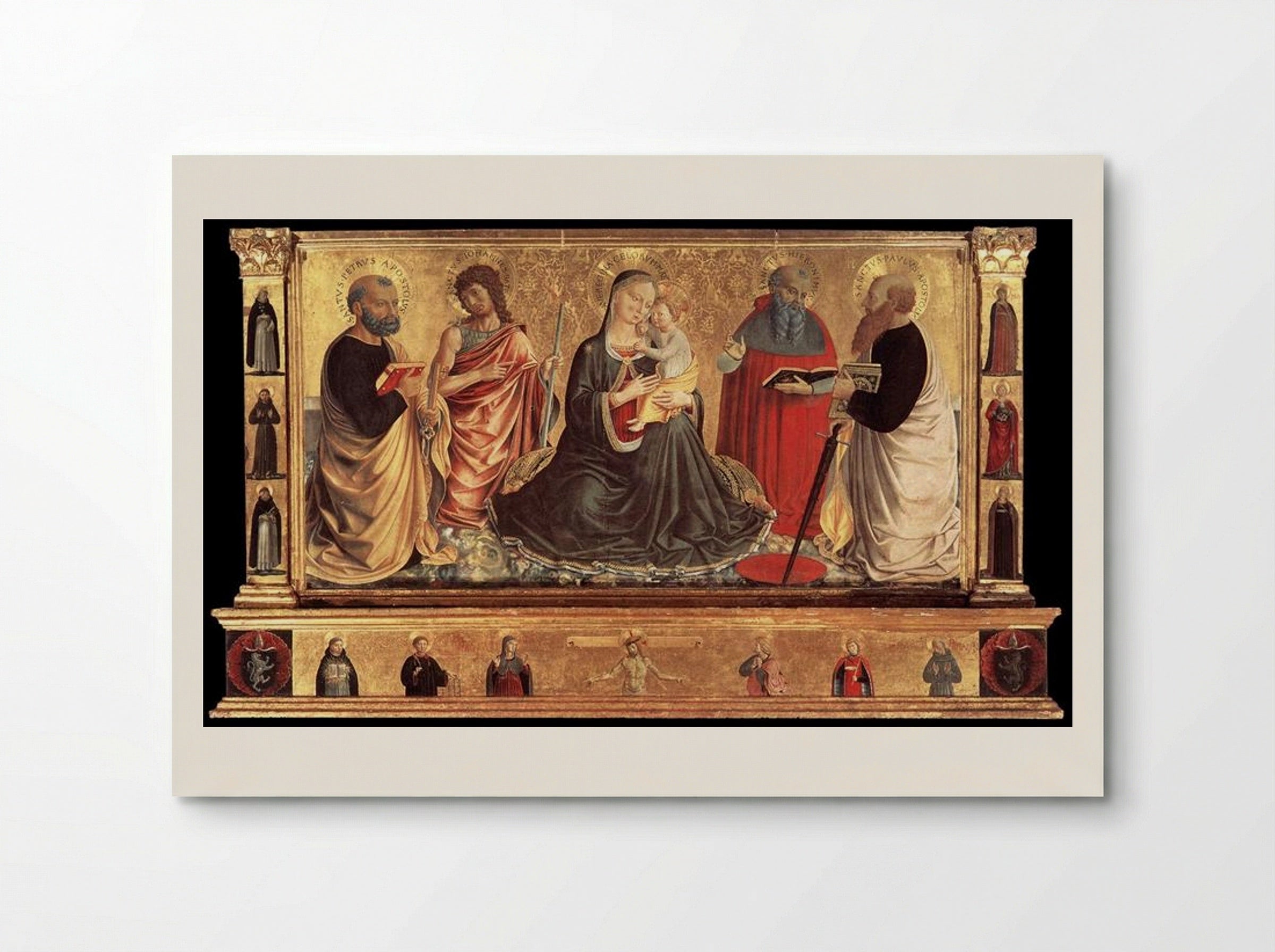 Madonna and Child with Sts John the Baptist, Peter, Jerome, and Paul - Benozzo Gozzoli - Poster