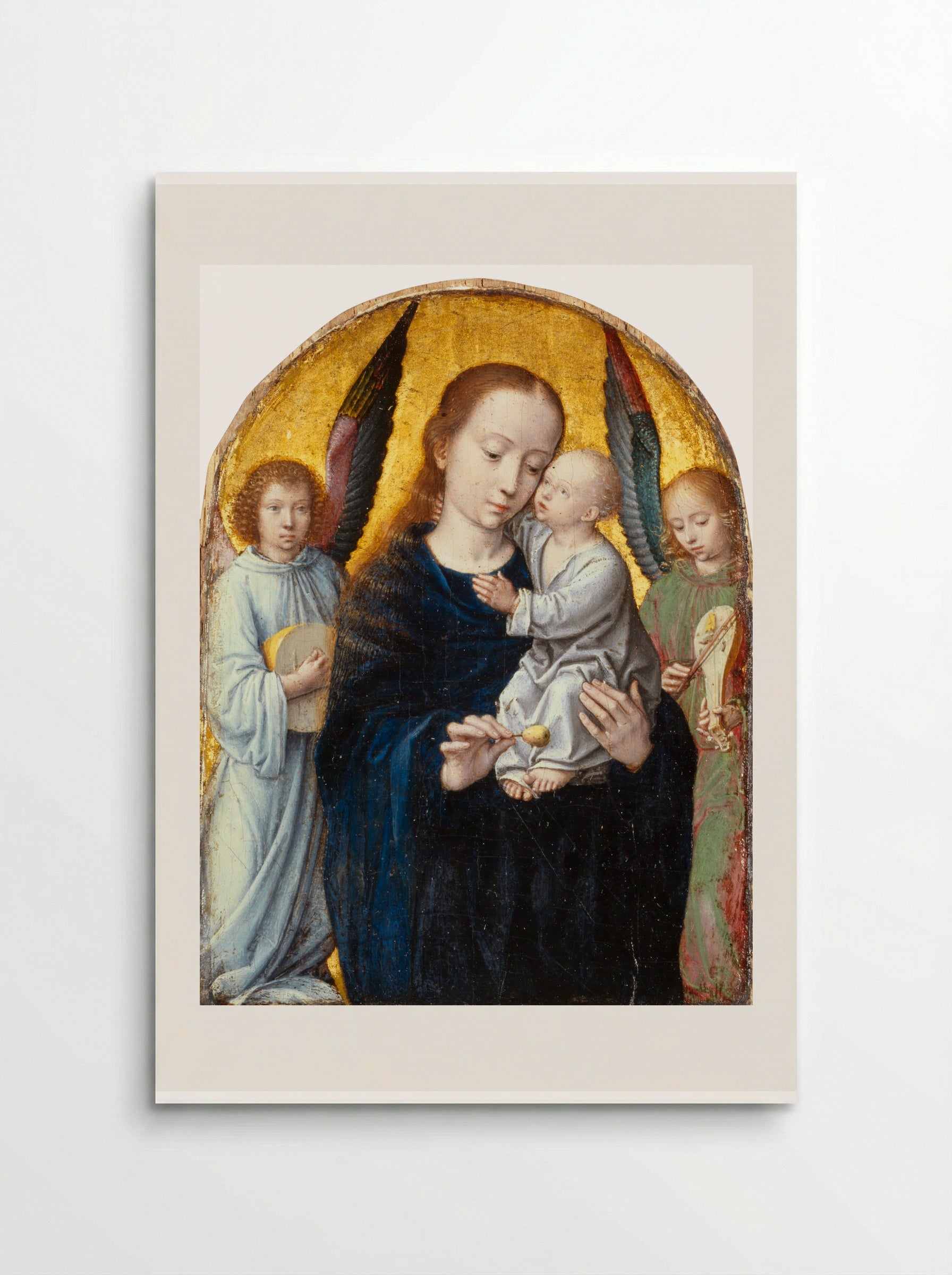 Madonna and Child with Two Music Making Angels - Gerard David - Poster