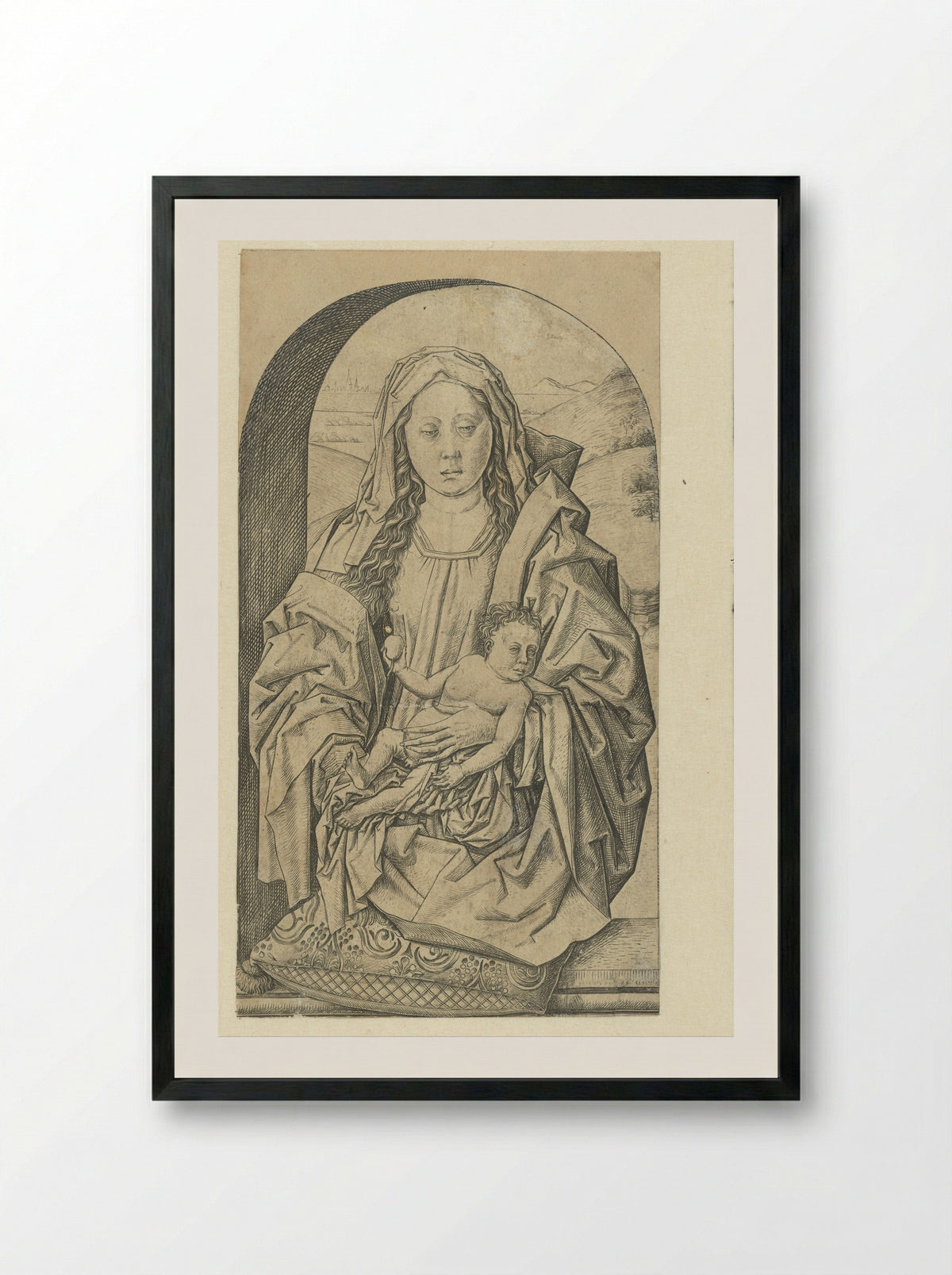 Madonna and Child with a Pear - Meester FVB - Framed Print Black