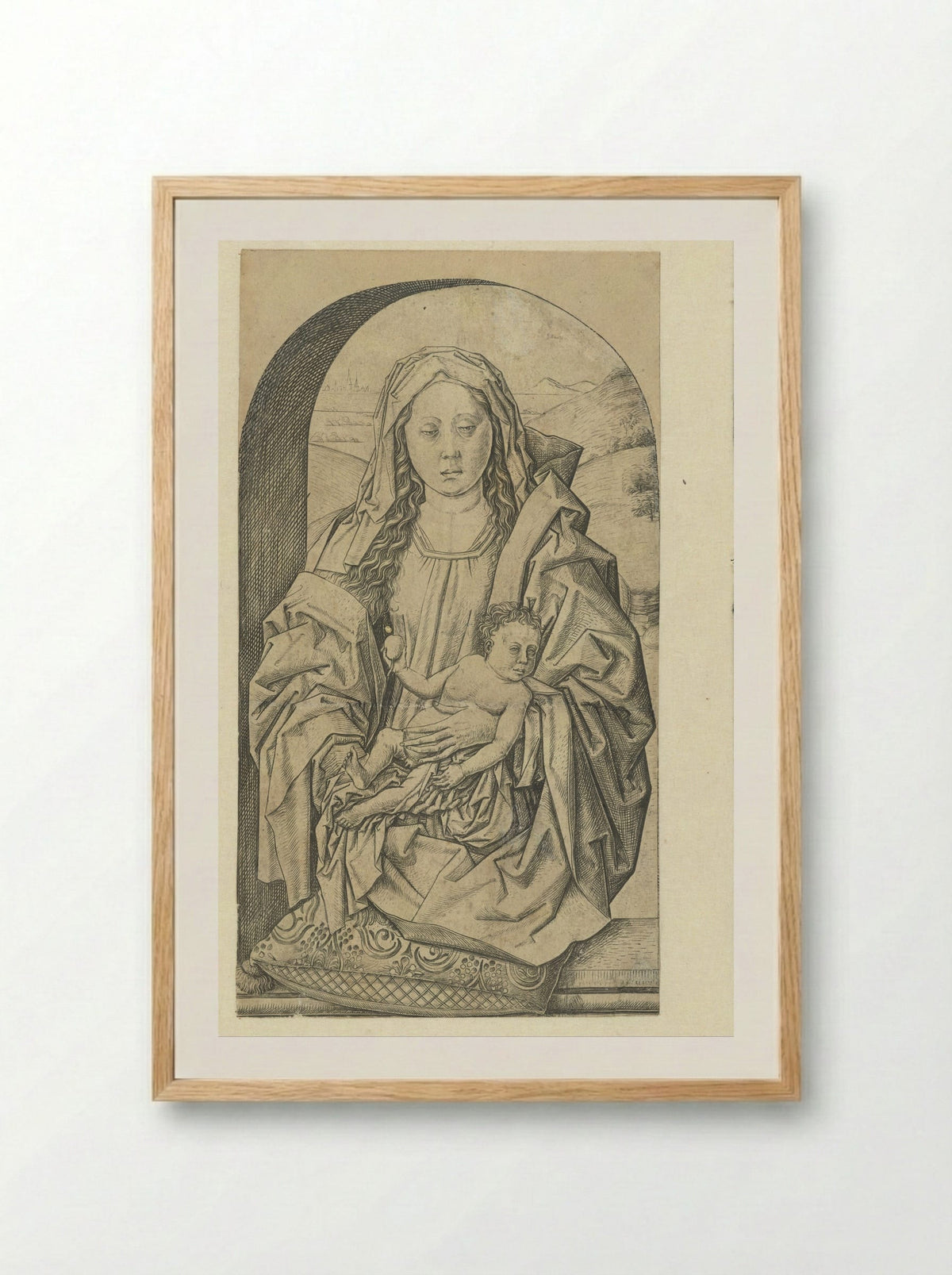 Madonna and Child with a Pear - Meester FVB - Framed Print Wood