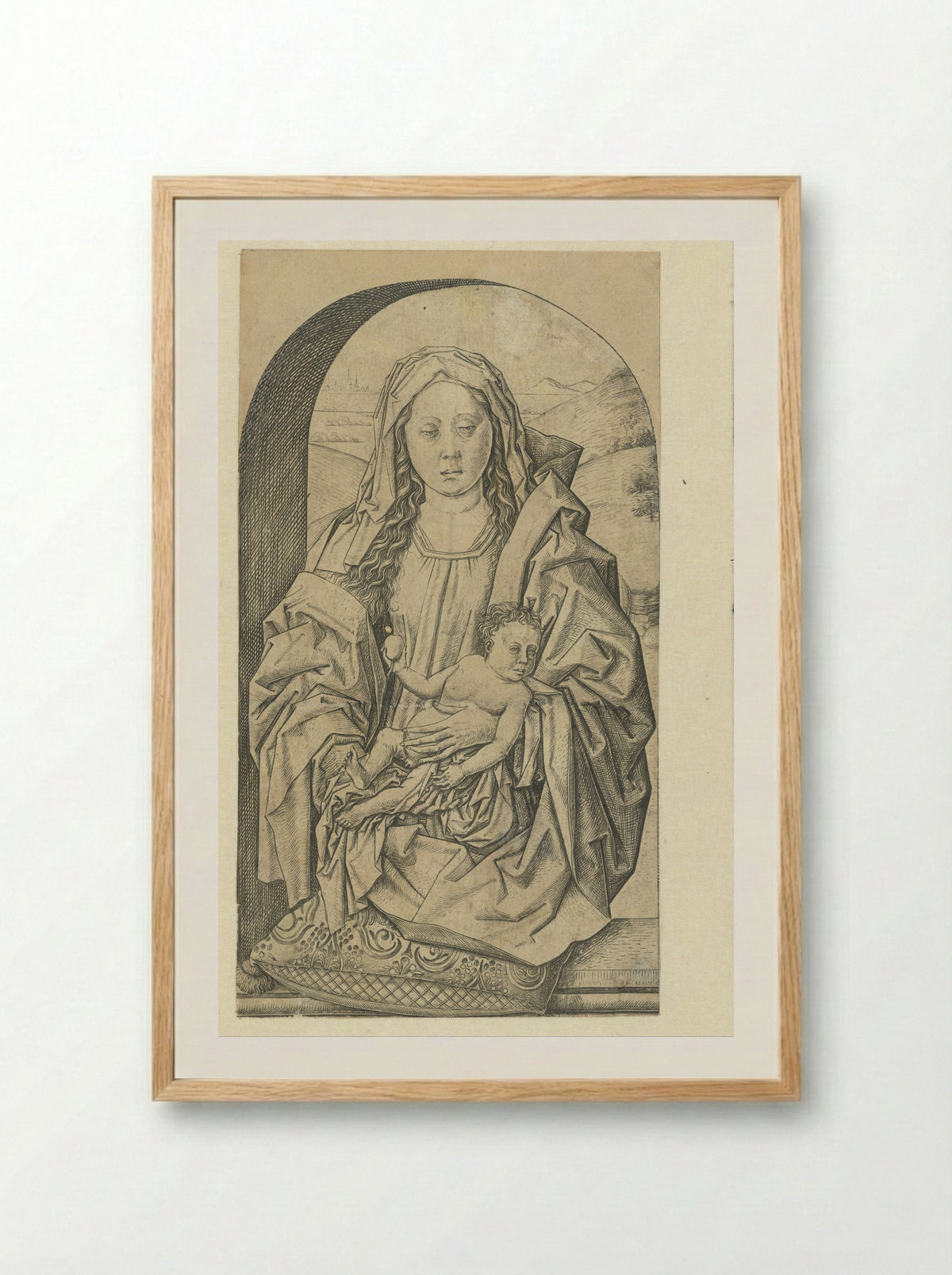 Madonna and Child with a Pear - Meester FVB - Framed Print Wood