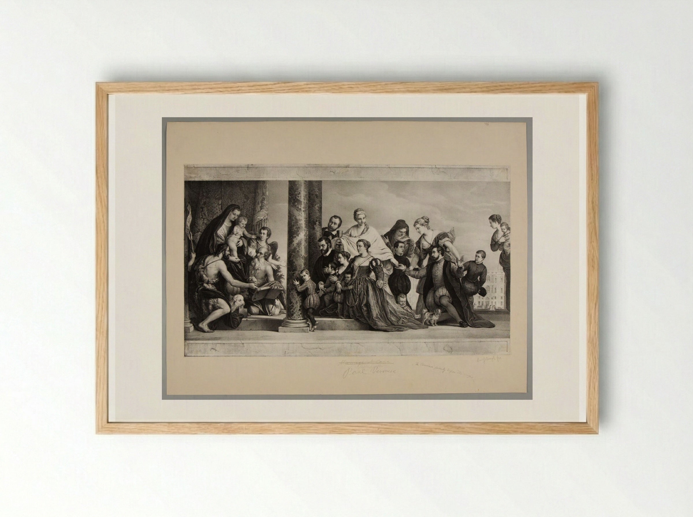 Madonna and Child with the Concina Family - Franz Hanfstaengl - Framed Print Wood