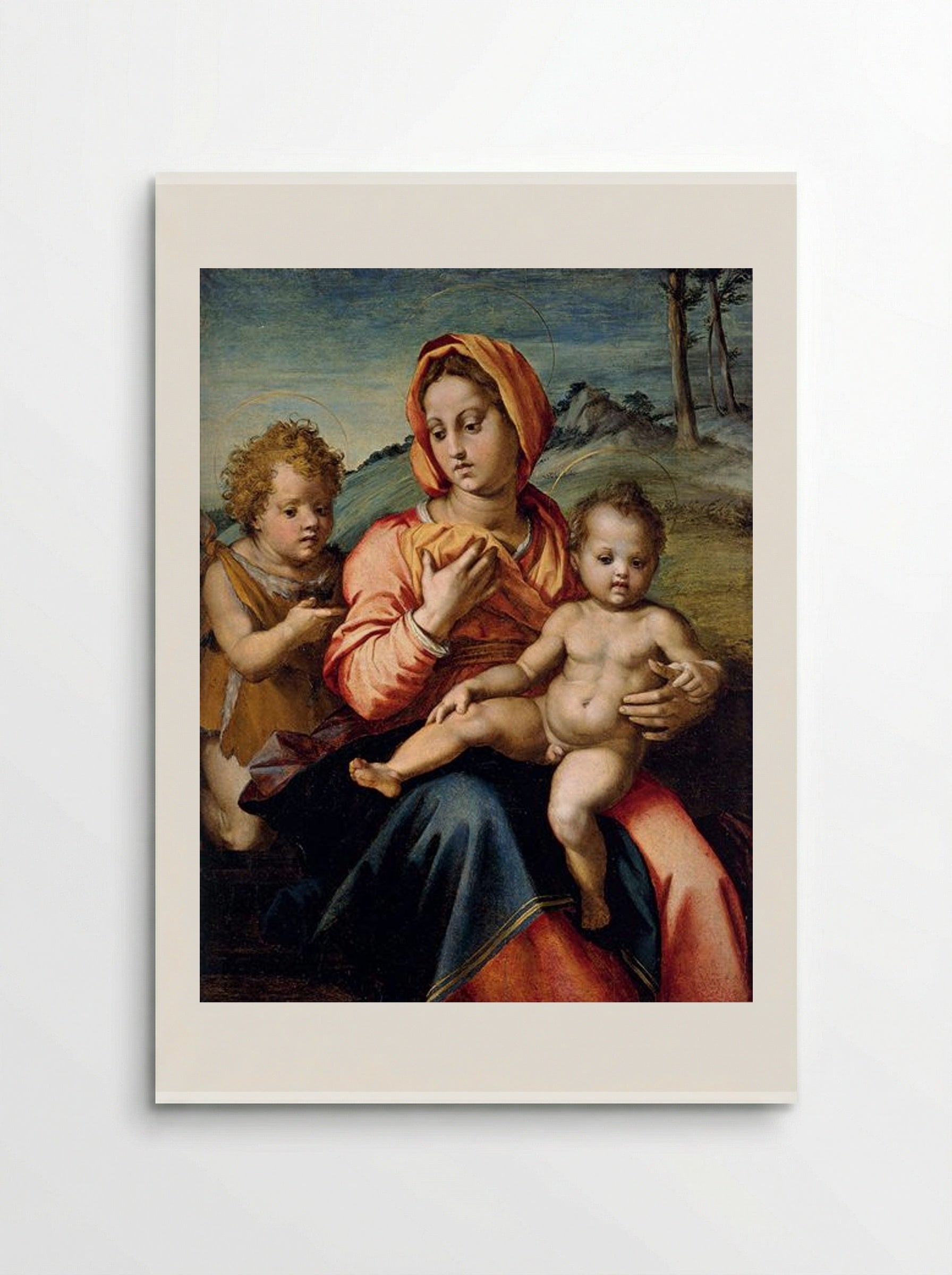Madonna and Child with the Infant Saint John in a Landscape - Andrea del Sarto - Poster