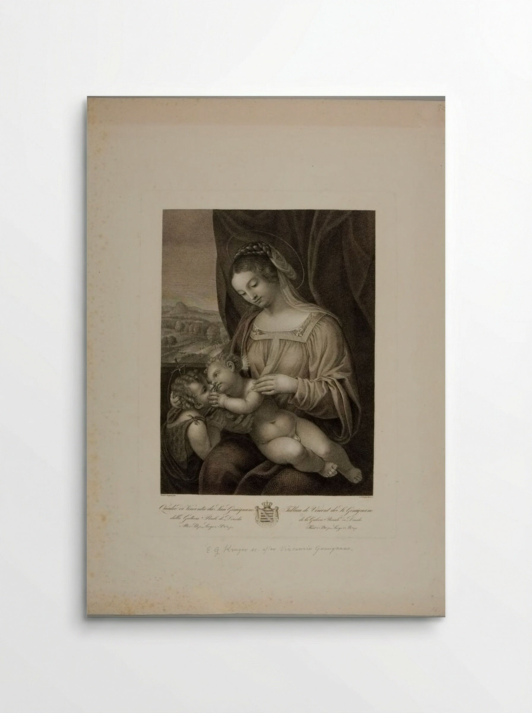 Madonna and Child with the Infant Saint John - Ephraim Gottlieb Krüger - Poster