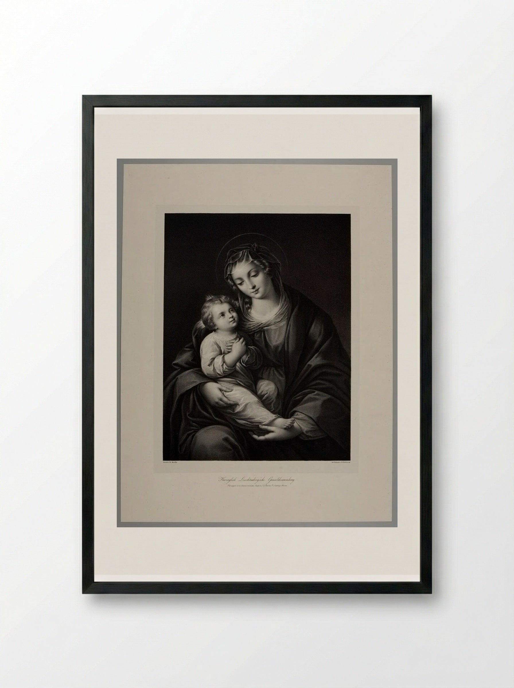Madonna and Child - Franz Hanfstaengl - Framed Print Black