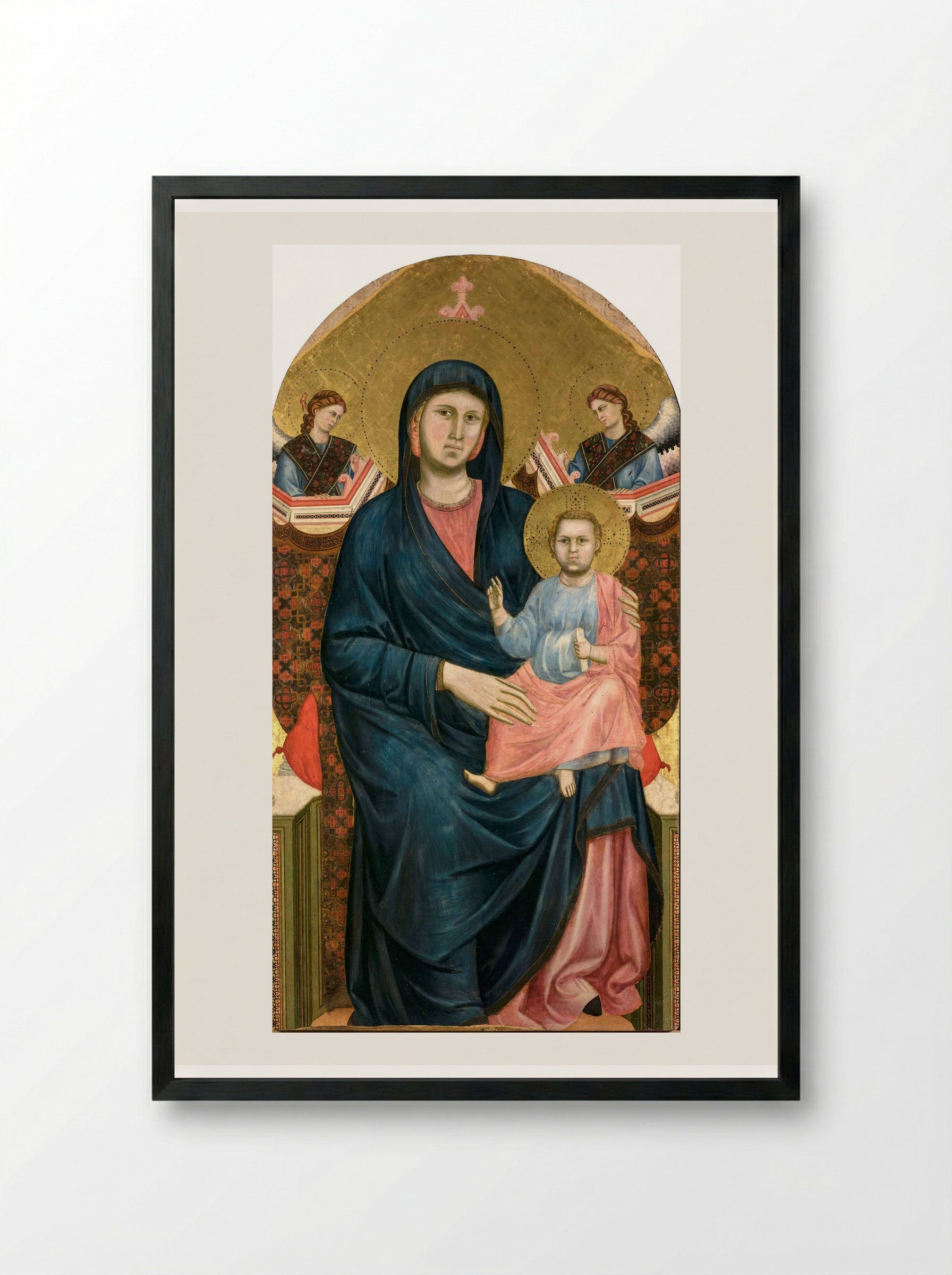 Madonna and Child - Giotto di Bondone - Framed Print Black