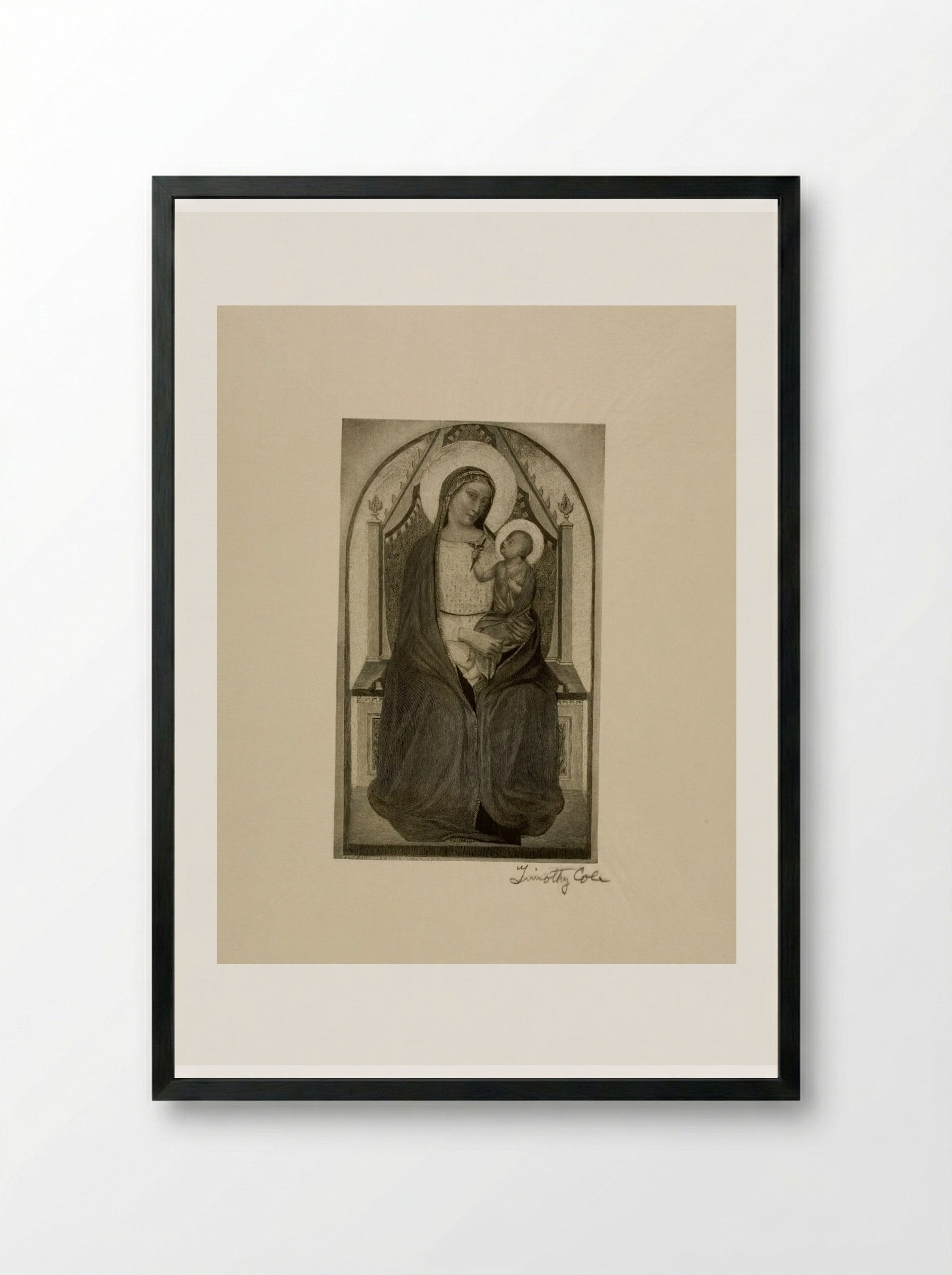 Madonna and Child - Timothy Cole - Framed Print Black
