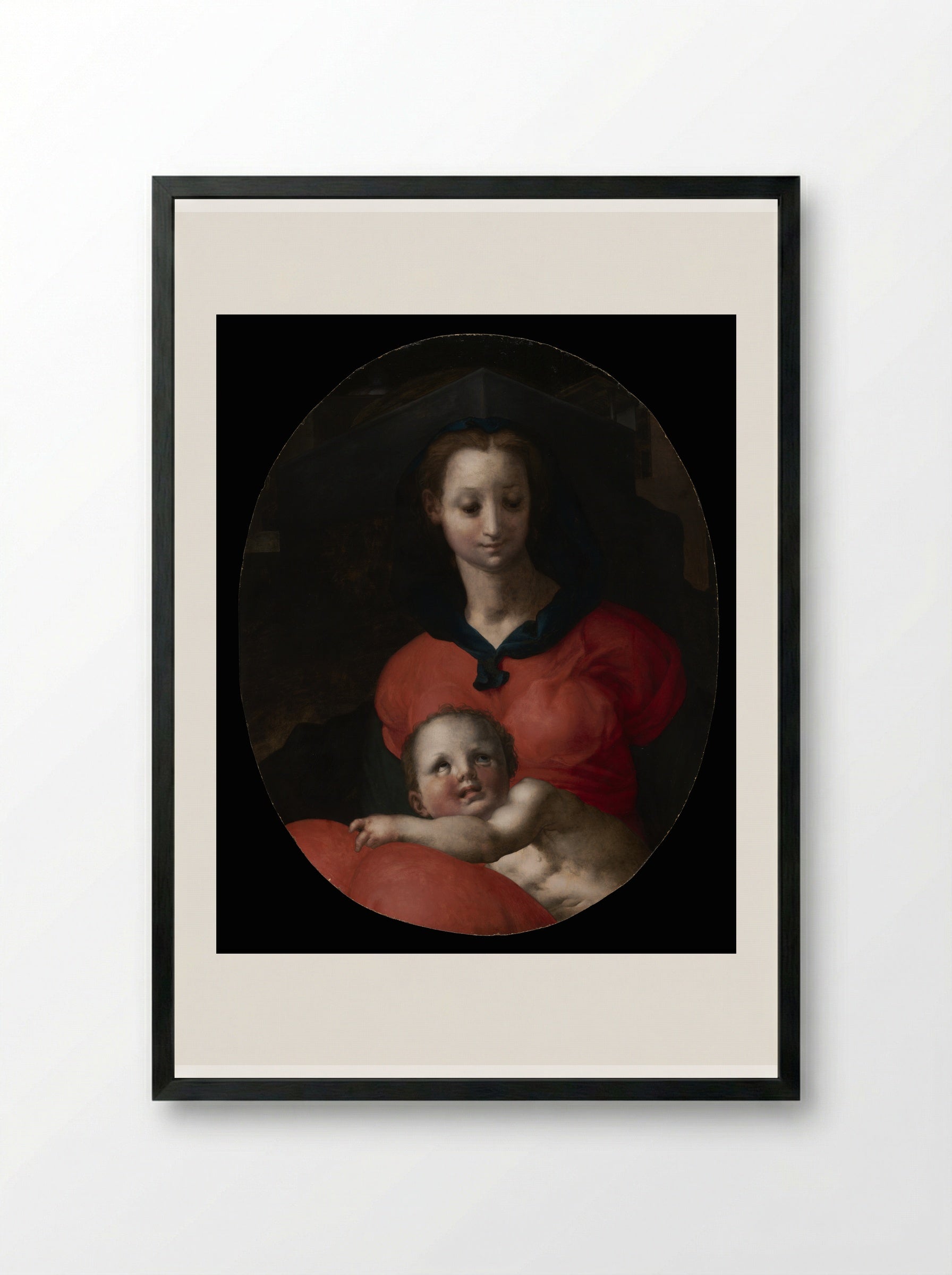 Madonna and Child - Jacopo Pontormo - Framed Print Black
