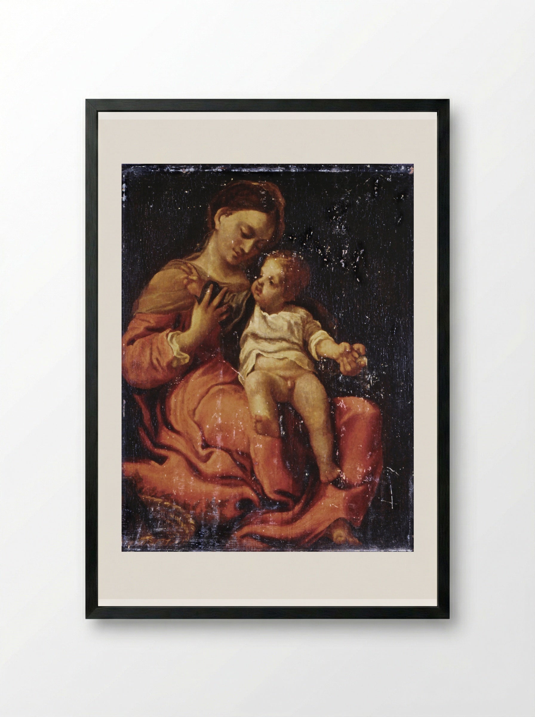 Madonna and Child - Correggio - Framed Print Black