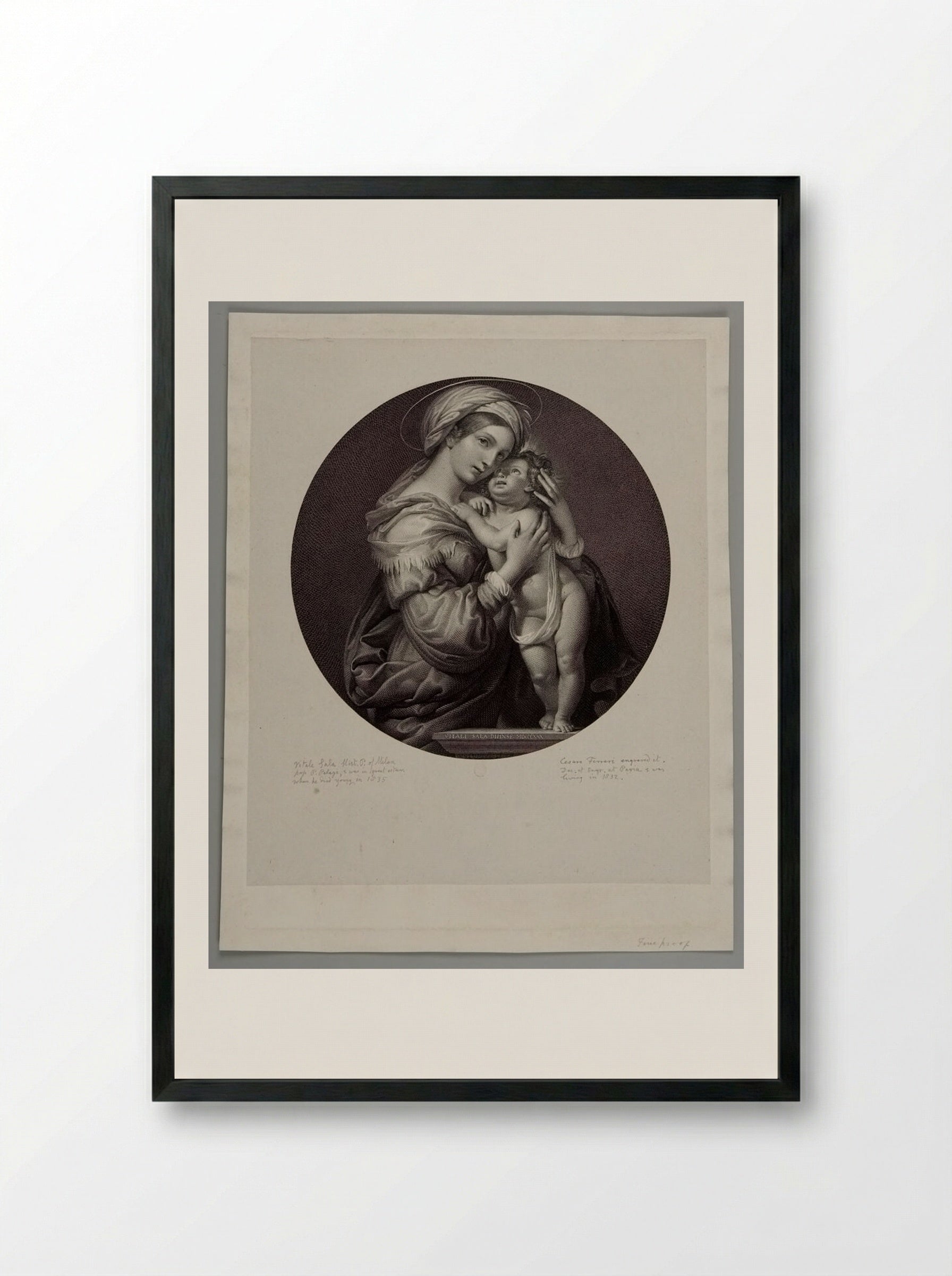 Madonna and Child - Cesare Ferreri - Framed Print Black