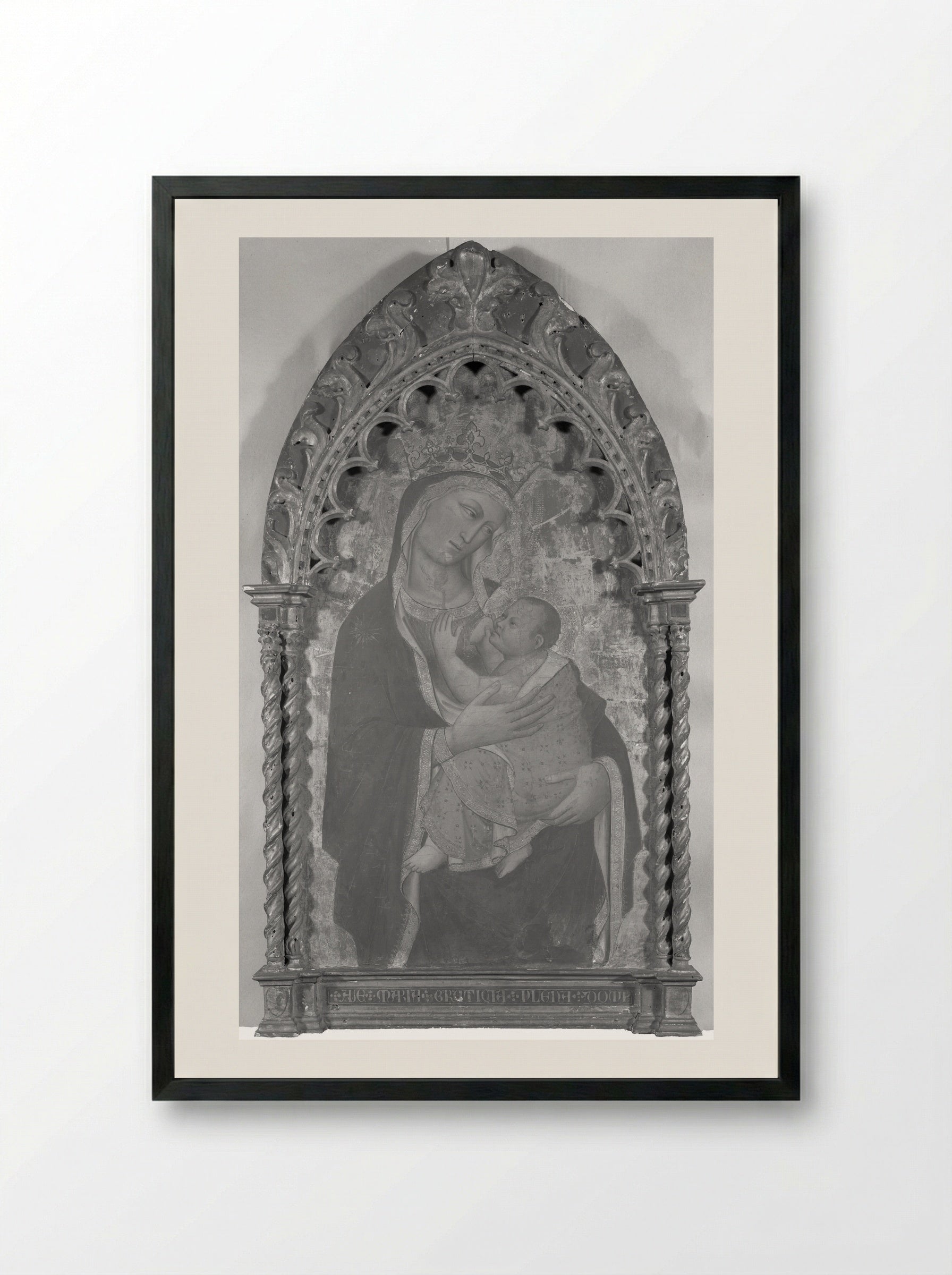Madonna and Child - Niccolò di Pietro Gerini - Framed Print Black
