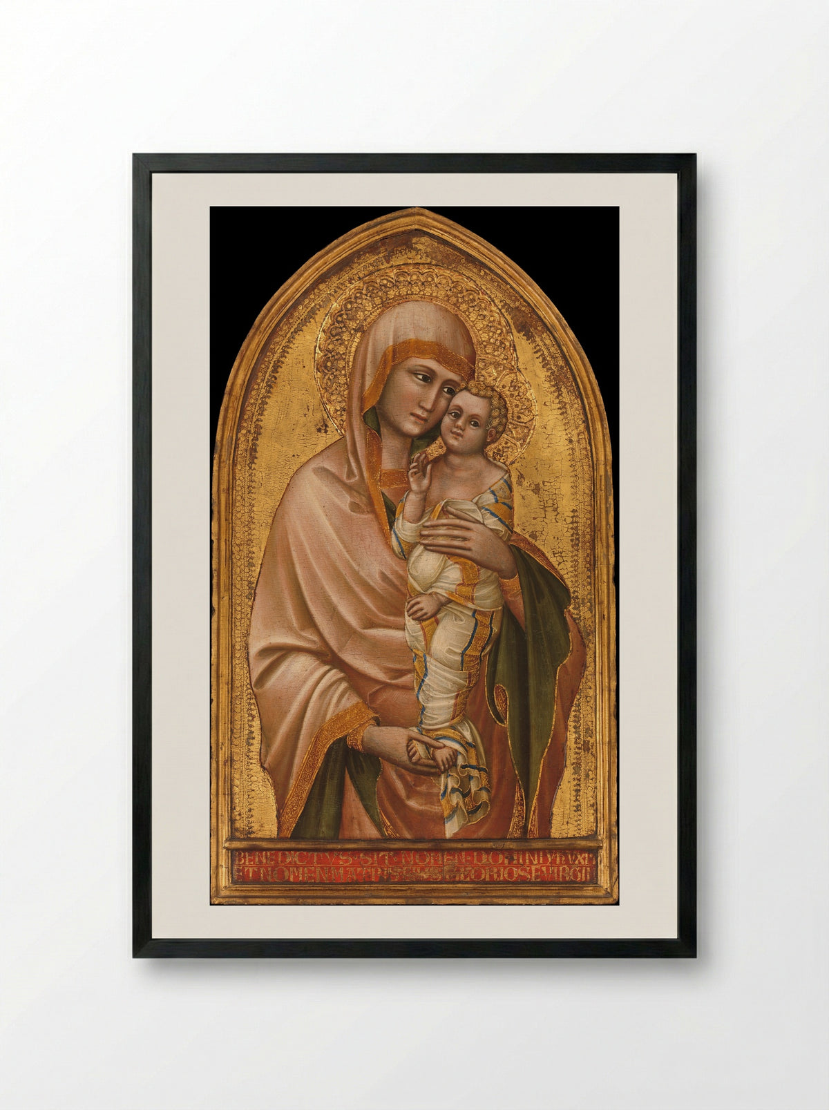 Madonna and Child - Guariento di Arpo - Framed Print Black