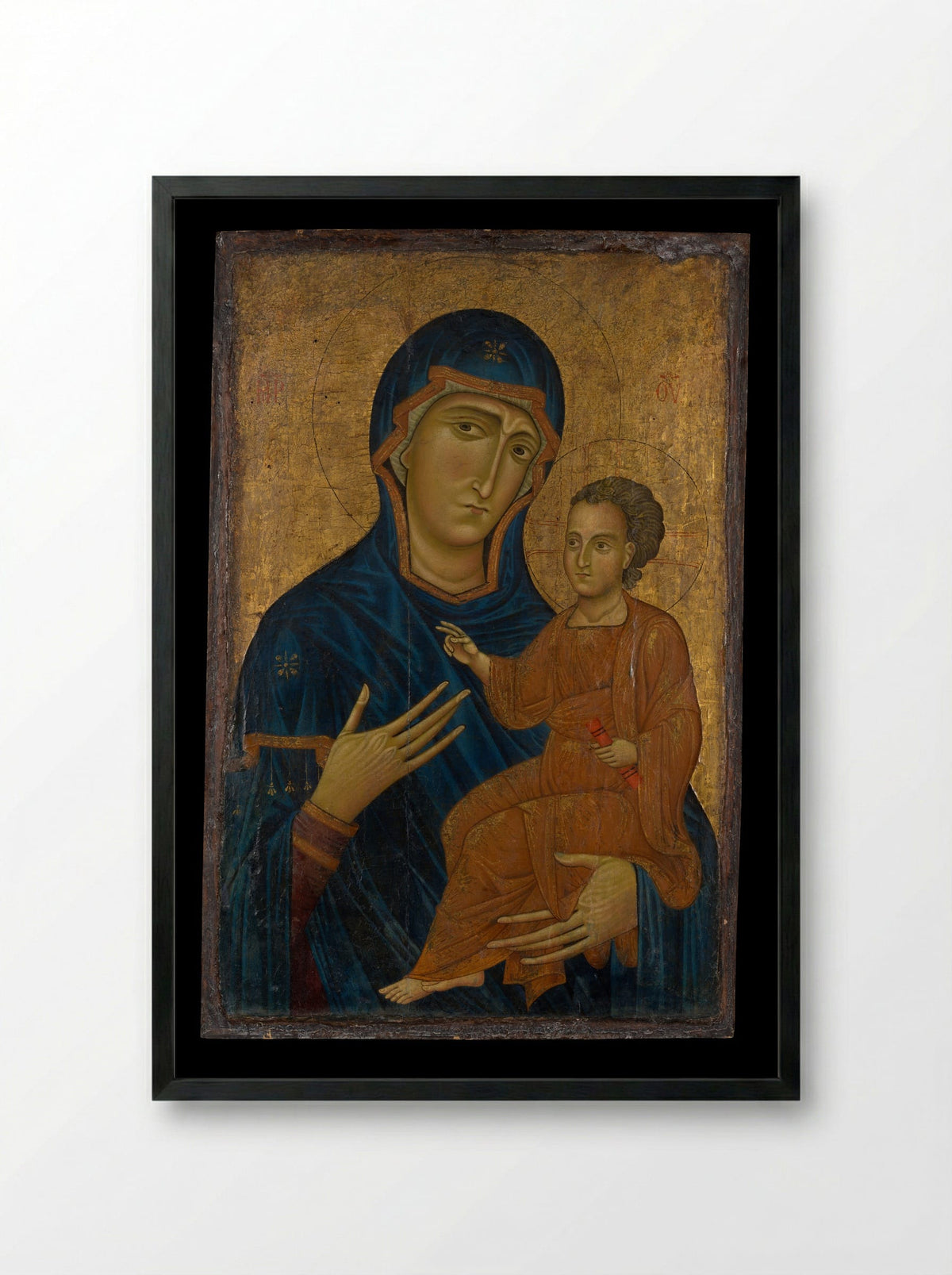 Madonna and Child - Berlinghiero - Framed Print Black