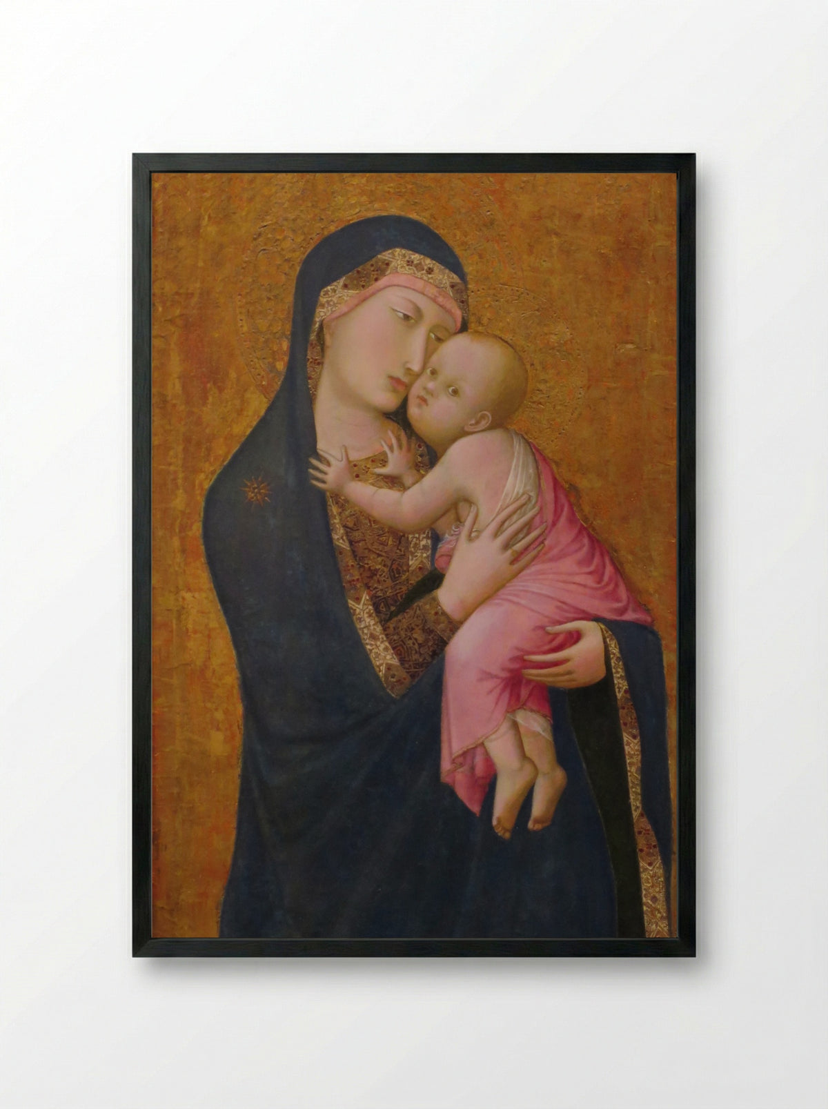 Madonna and Child - Ambrogio Lorenzetti - Framed Print Black