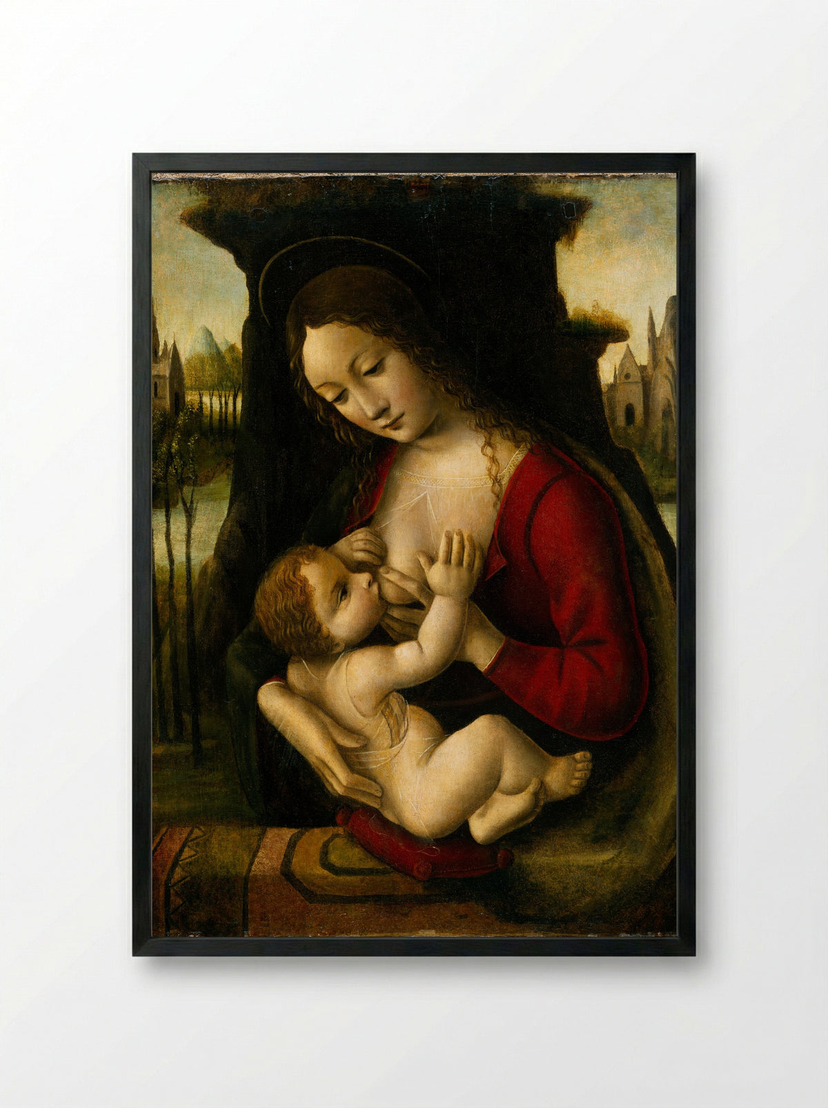 Madonna and Child - Bernardino dei Conti - Framed Print Black