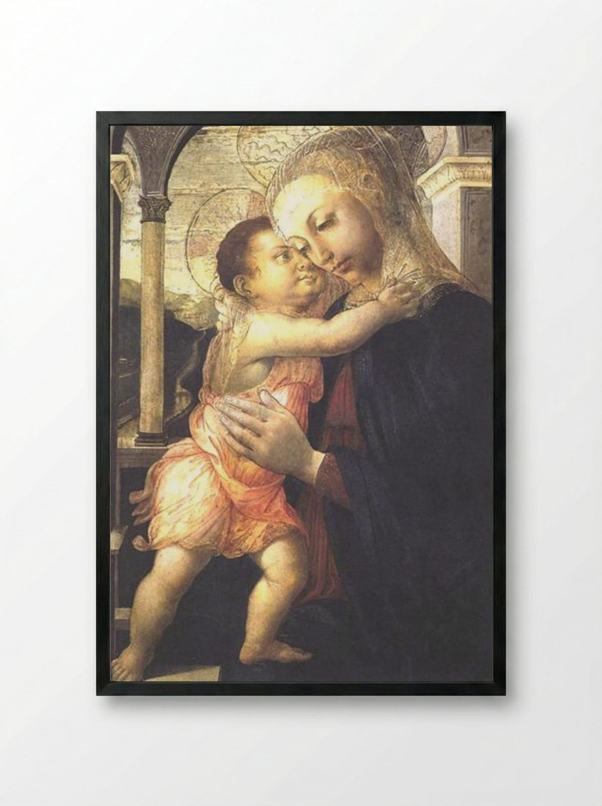 Madonna and Child - Sandro Botticelli - Framed Print Black
