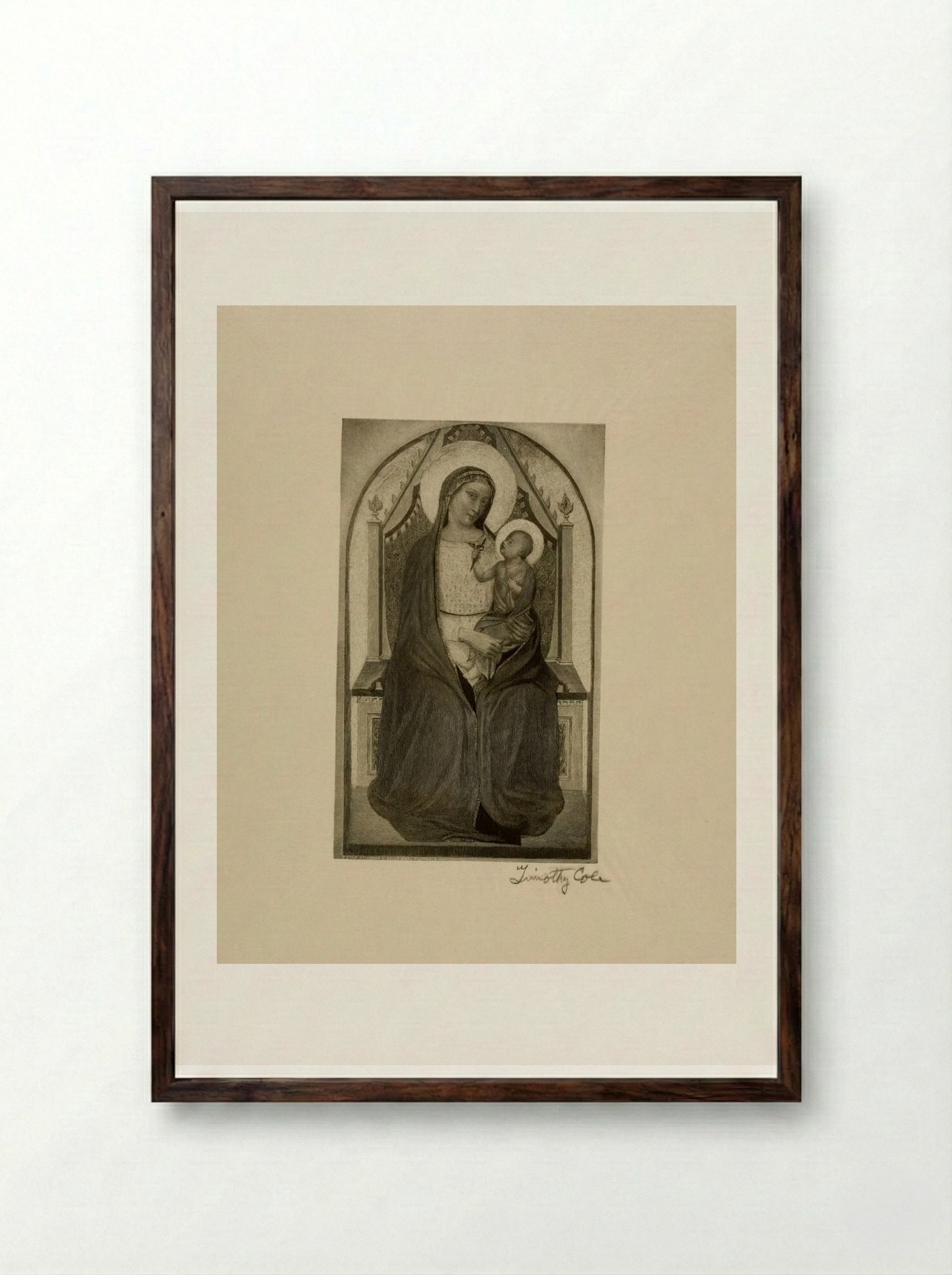 Madonna and Child - Timothy Cole - Framed Print Dark Wood