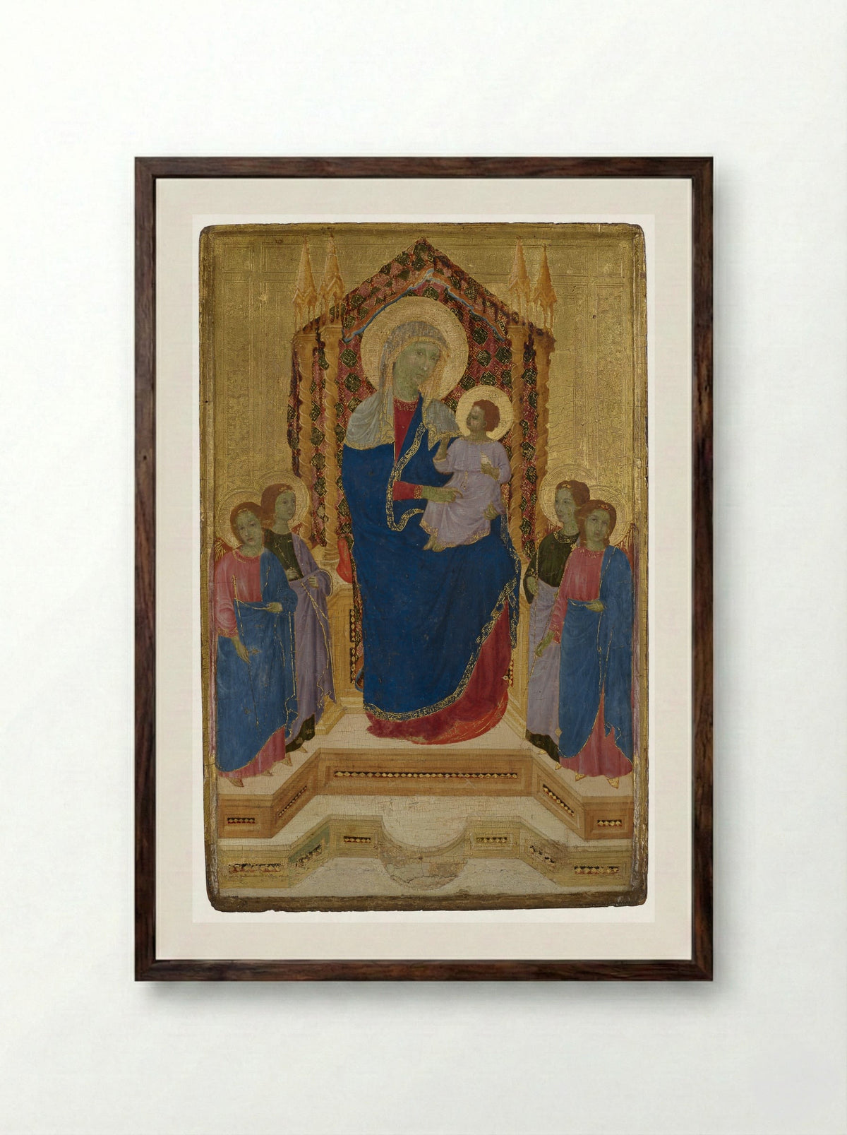 Madonna and Child - Lippo di Benivieni - Framed Print Dark Wood