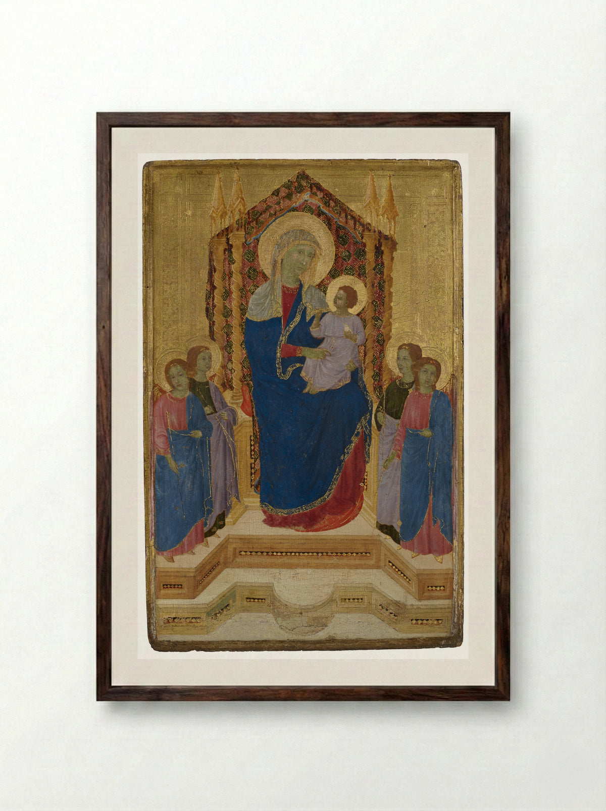 Madonna and Child - Lippo di Benivieni - Framed Print Dark Wood