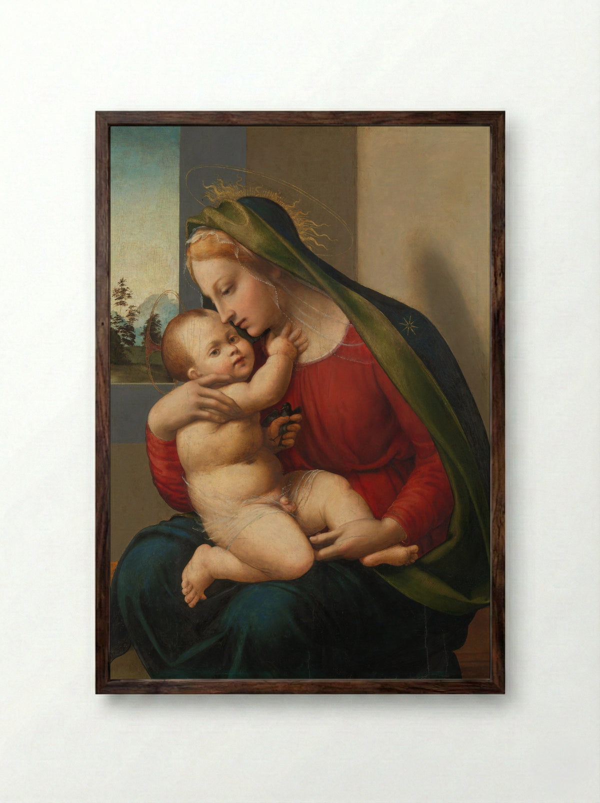 Madonna and Child - Francesco Granacci - Framed Print Dark Wood