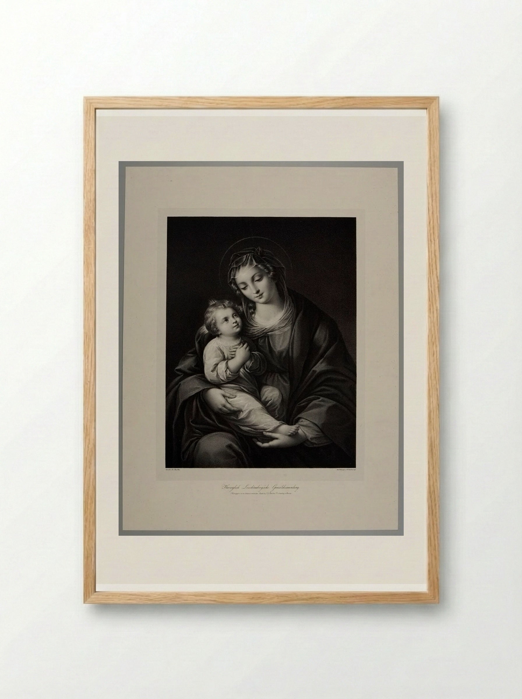 Madonna and Child - Franz Hanfstaengl - Framed Print Wood