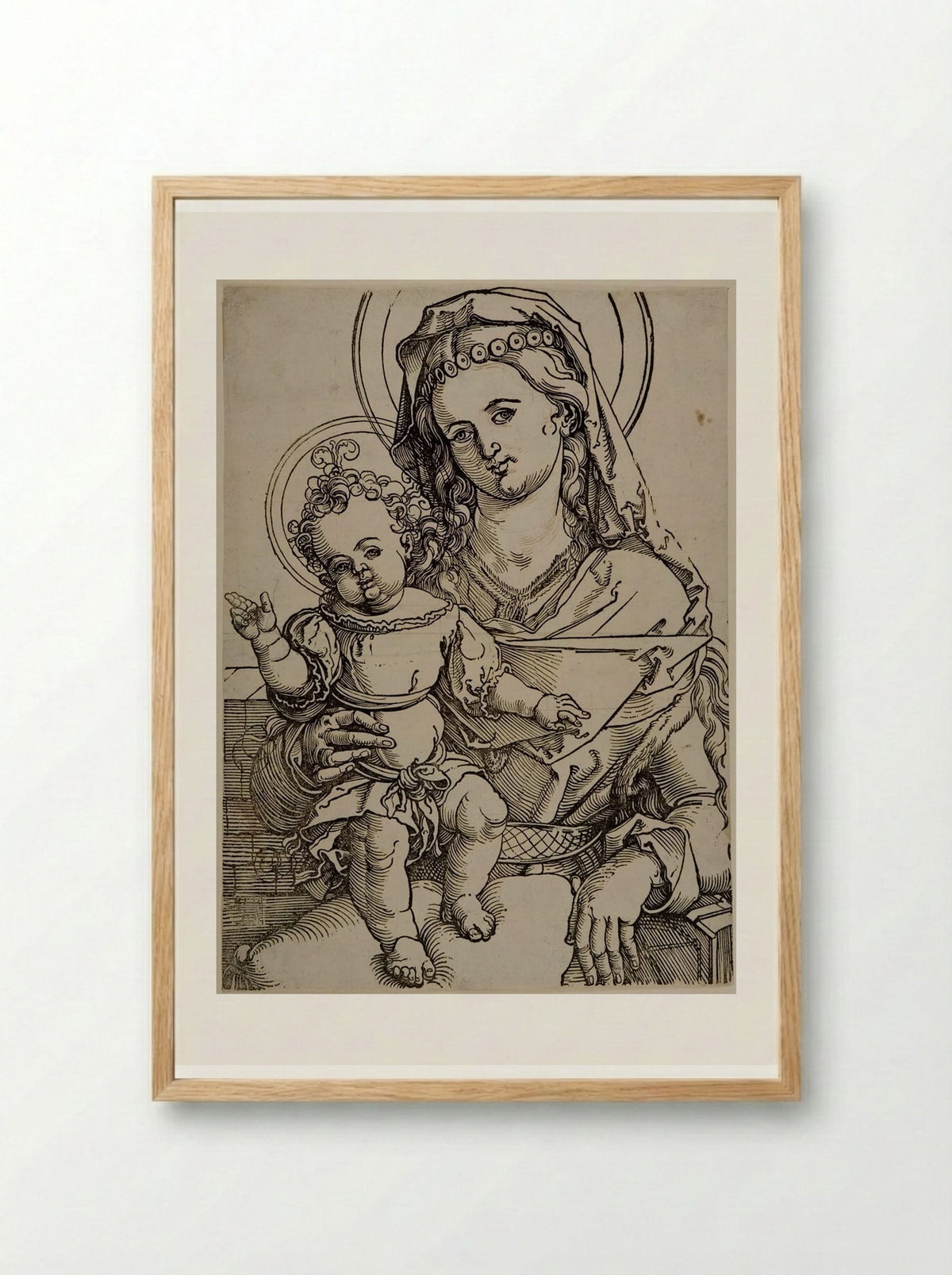 Madonna and Child - Sebald Beham - Framed Print Wood
