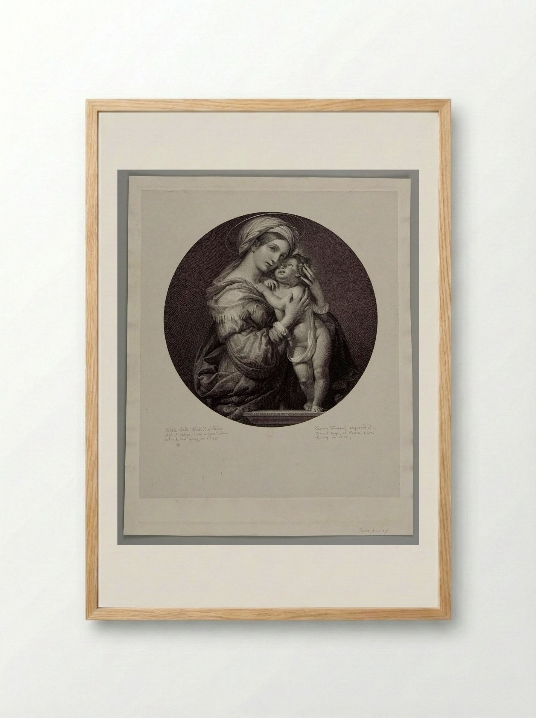 Madonna and Child - Cesare Ferreri - Framed Print Wood