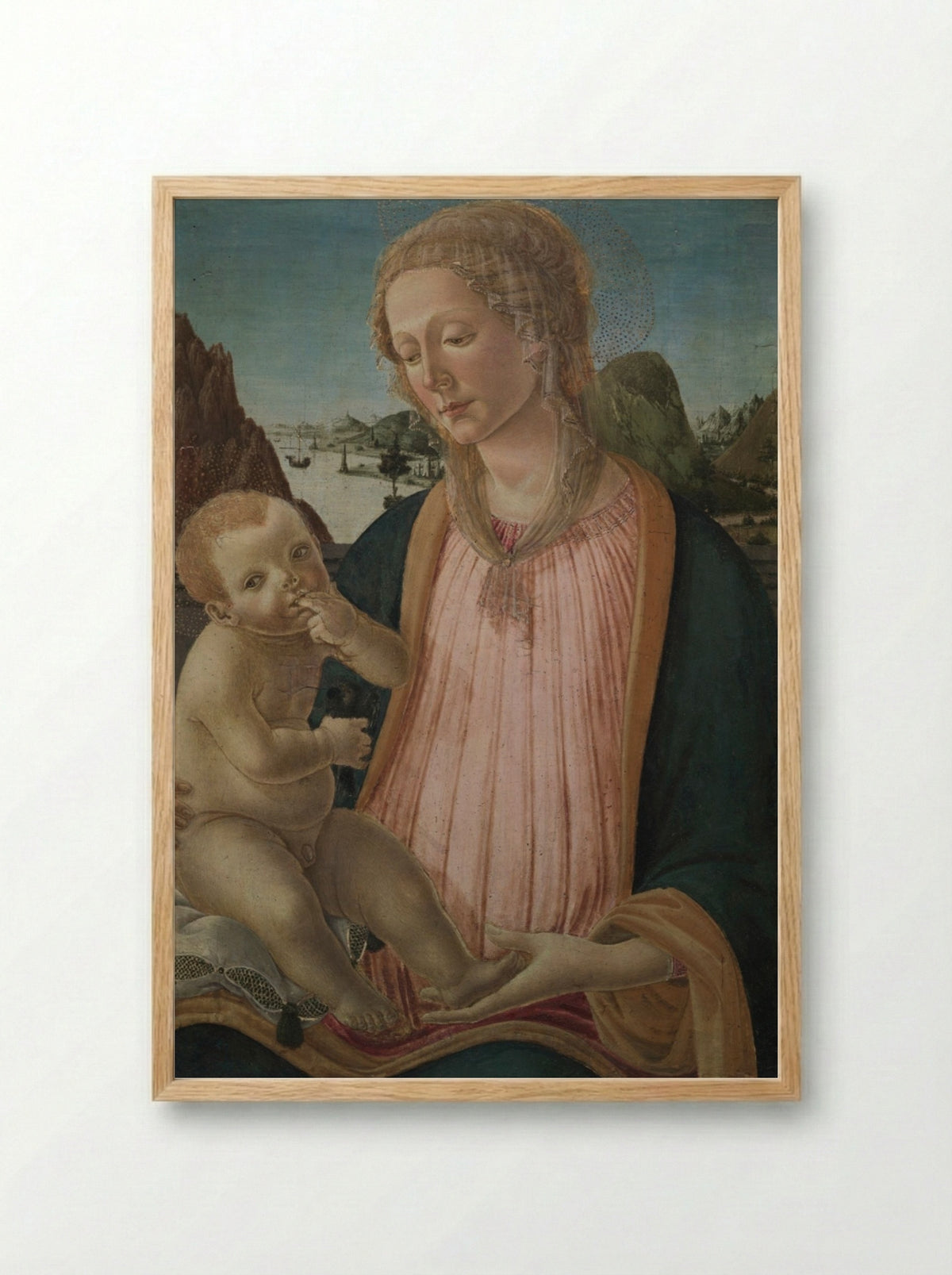 Madonna and Child - Francesco Botticini - Framed Print Wood