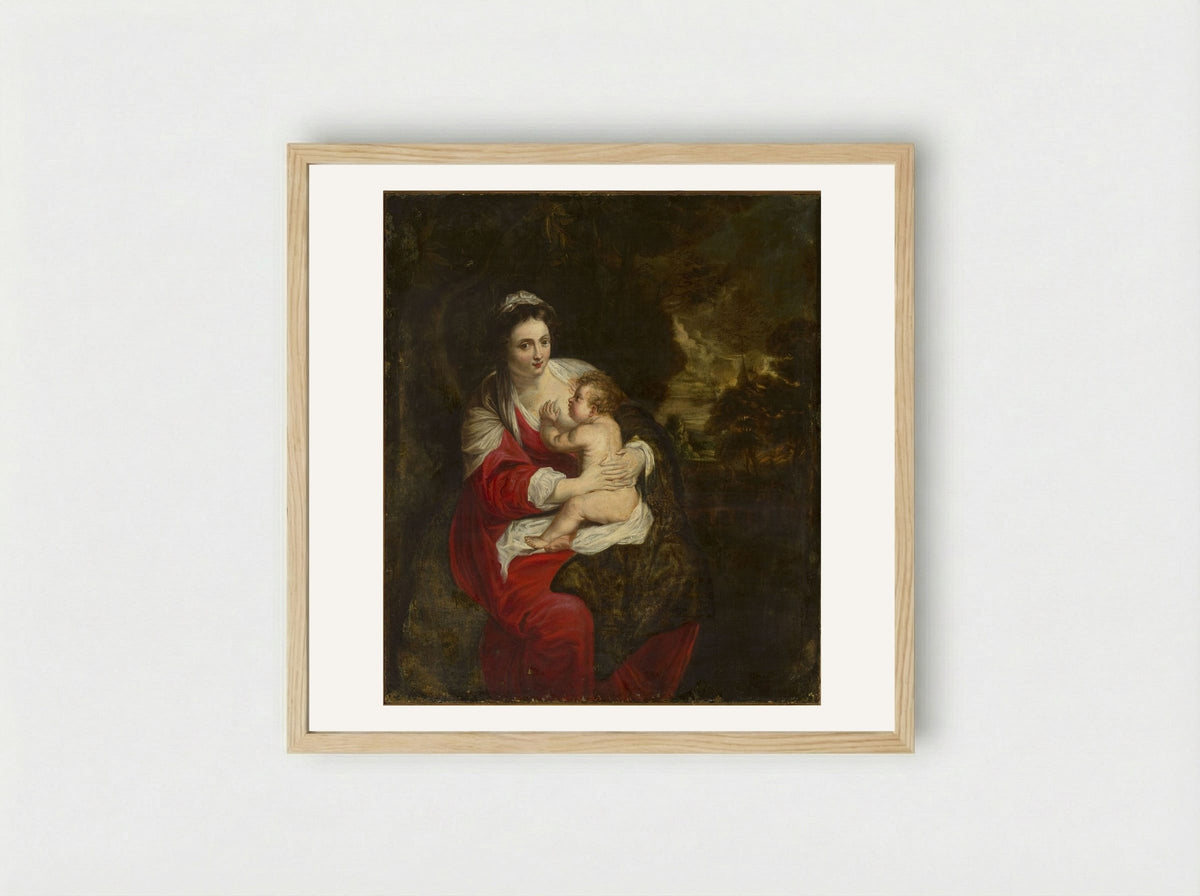 Madonna and Child - Erasmus Quellinus II - Framed Print Wood