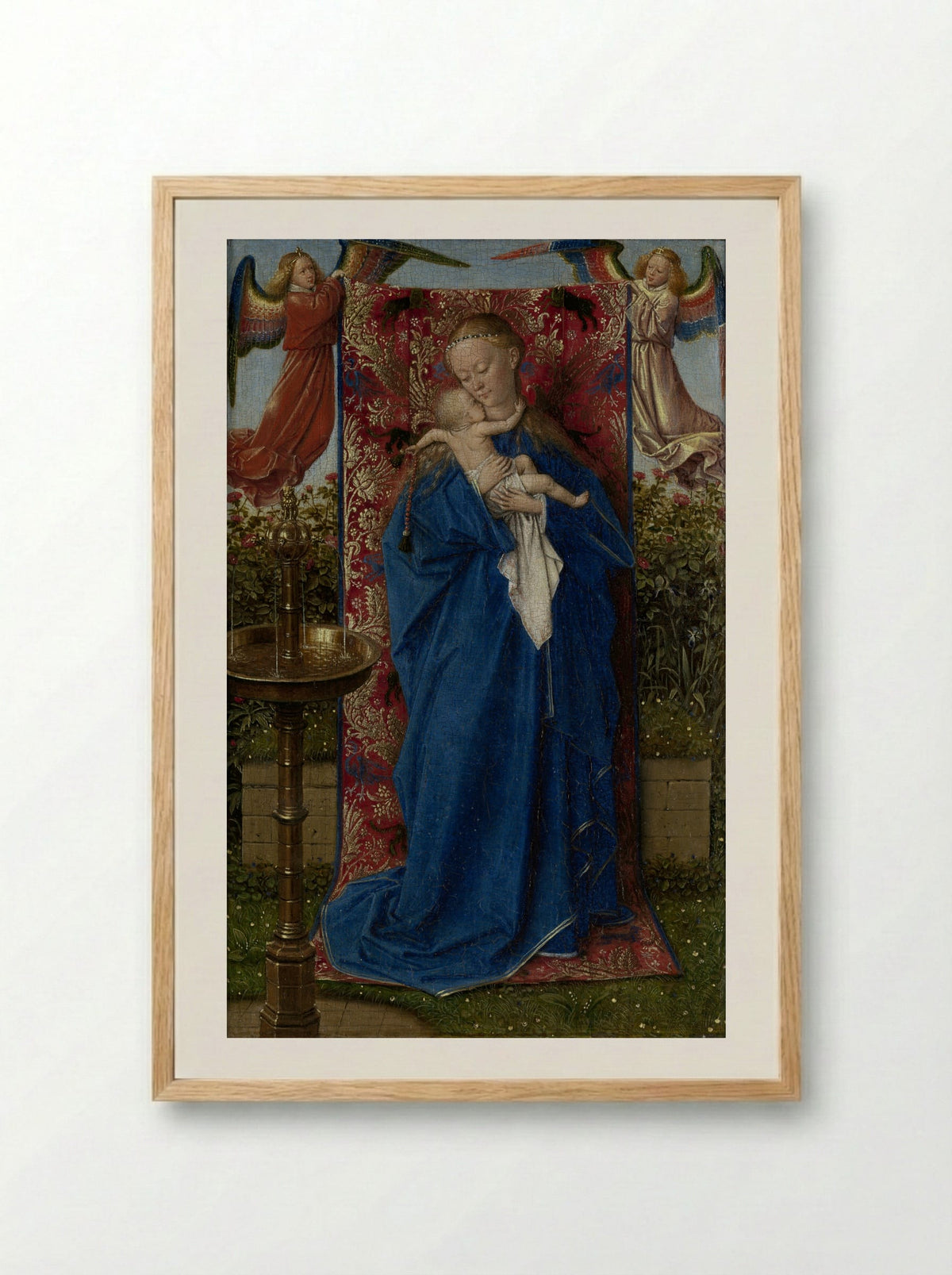 Madonna at the Fountain - Jan van Eyck - Framed Print Wood
