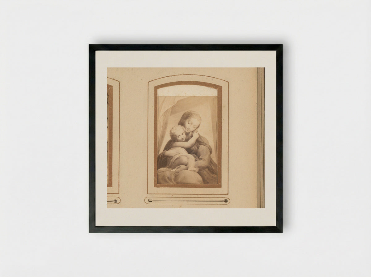 Madonna della Scala - Antonio da Correggio - Framed Print Black