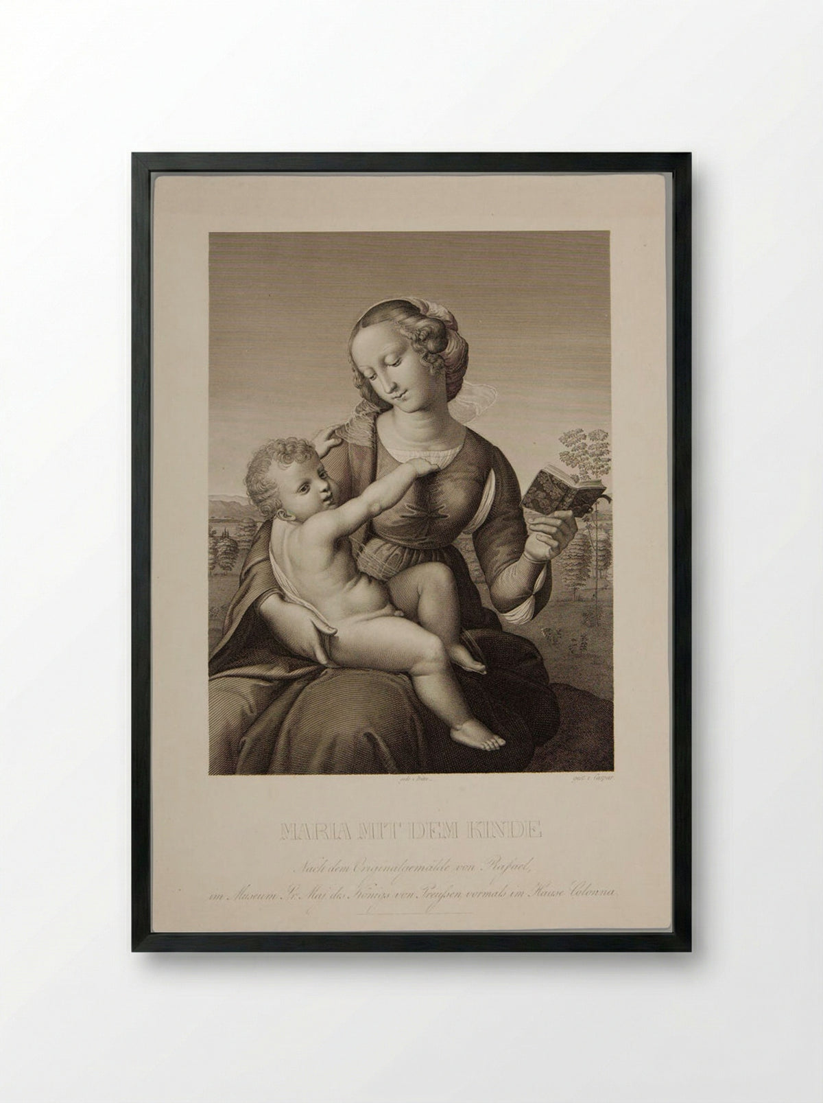 Madonna di Casa Colonna (After Raphael) - Joseph Caspar - Framed Print Black