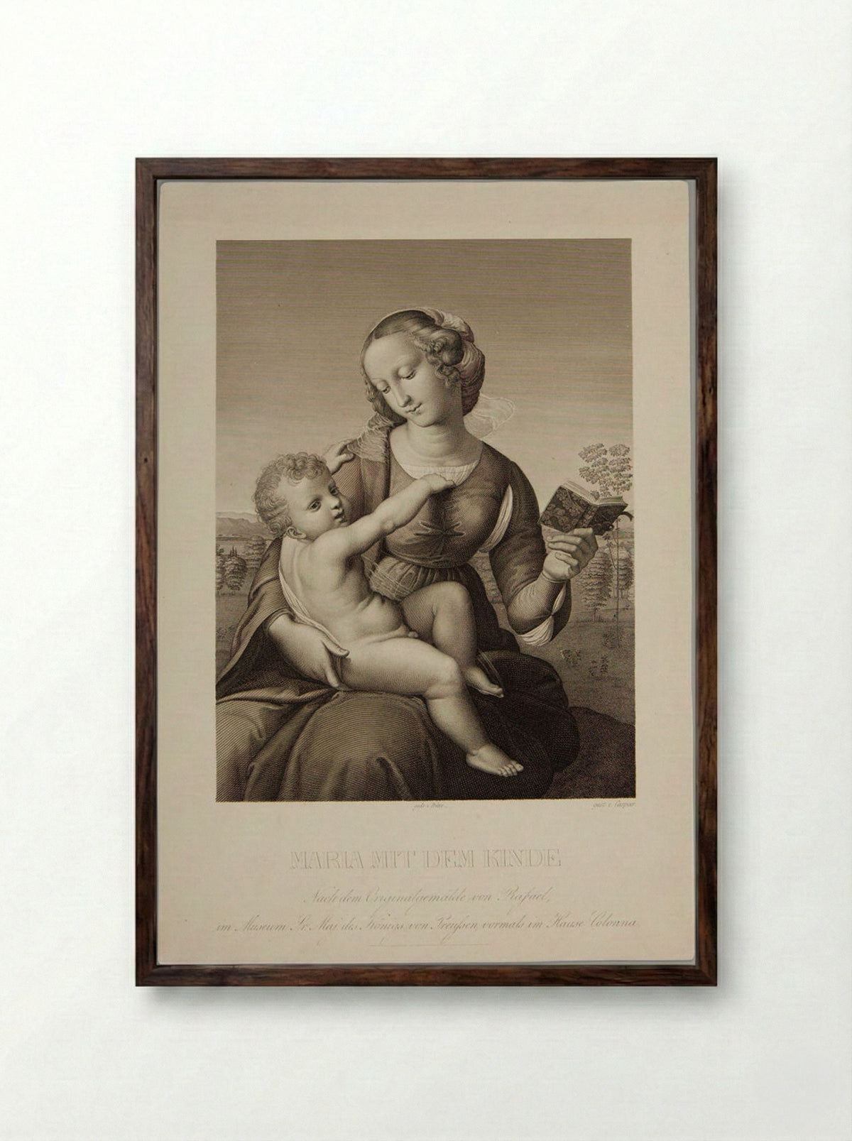 Madonna di Casa Colonna (After Raphael) - Joseph Caspar - Framed Print Dark Wood