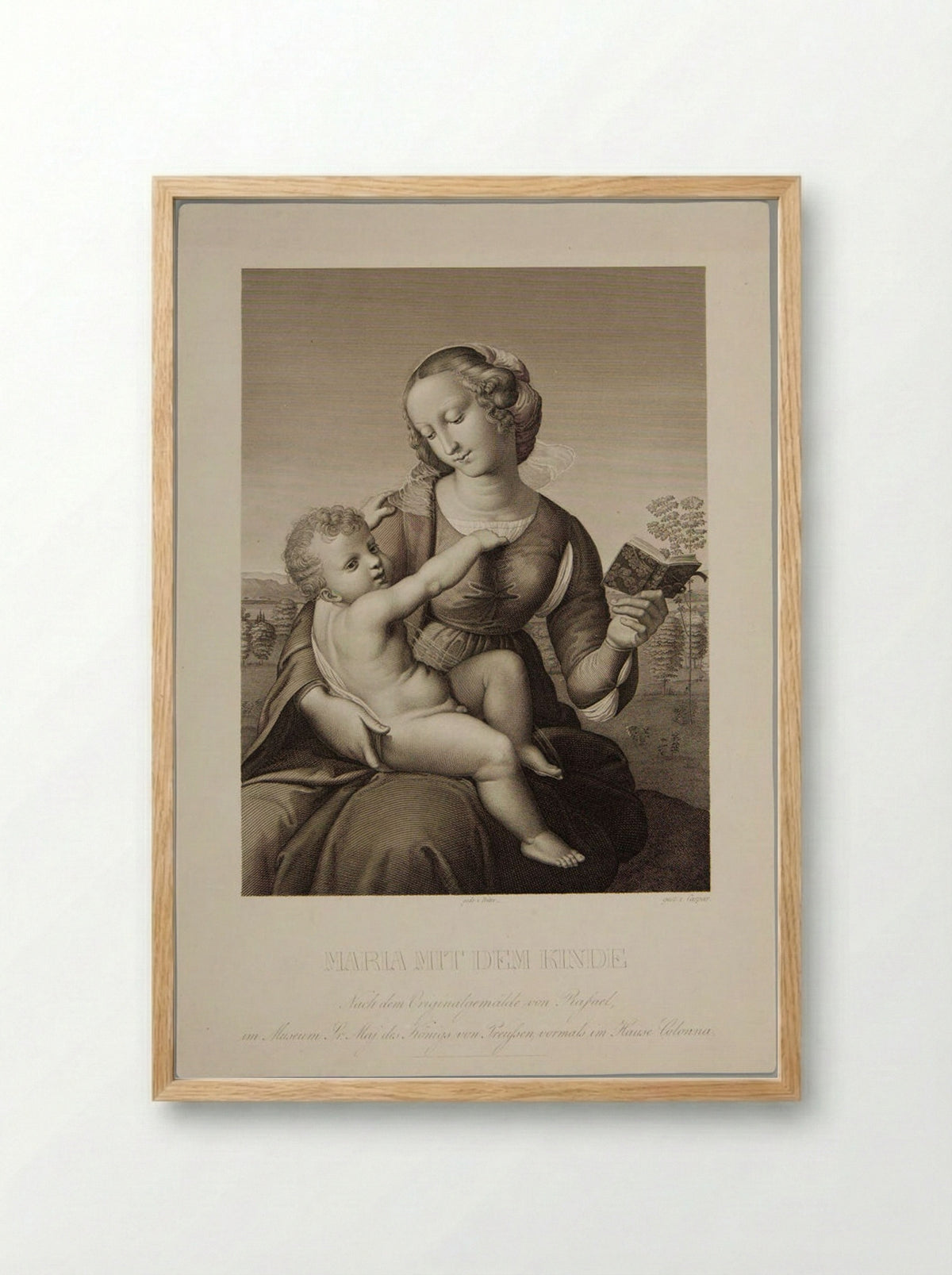 Madonna di Casa Colonna (After Raphael) - Joseph Caspar - Framed Print Wood
