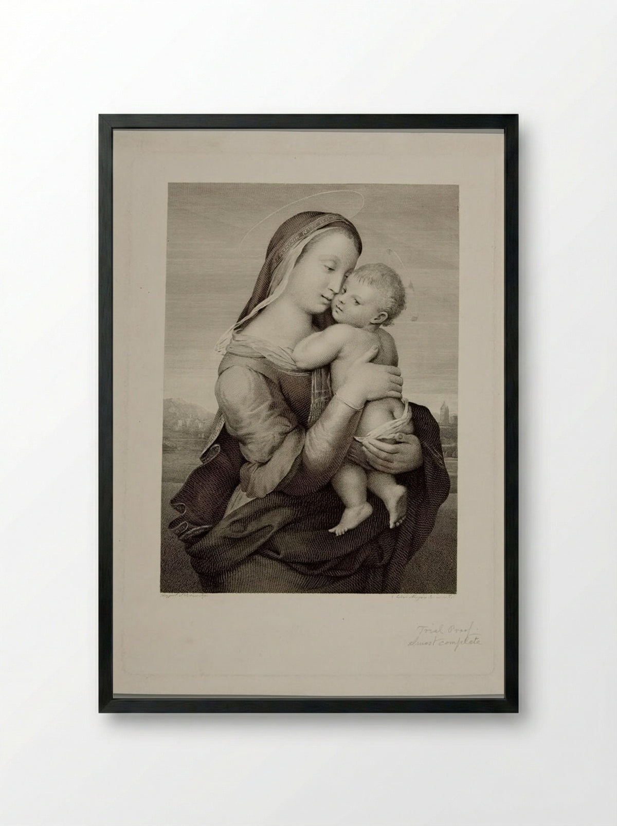 Madonna of Casa Tempi - Antonio Morghen - Framed Print Black