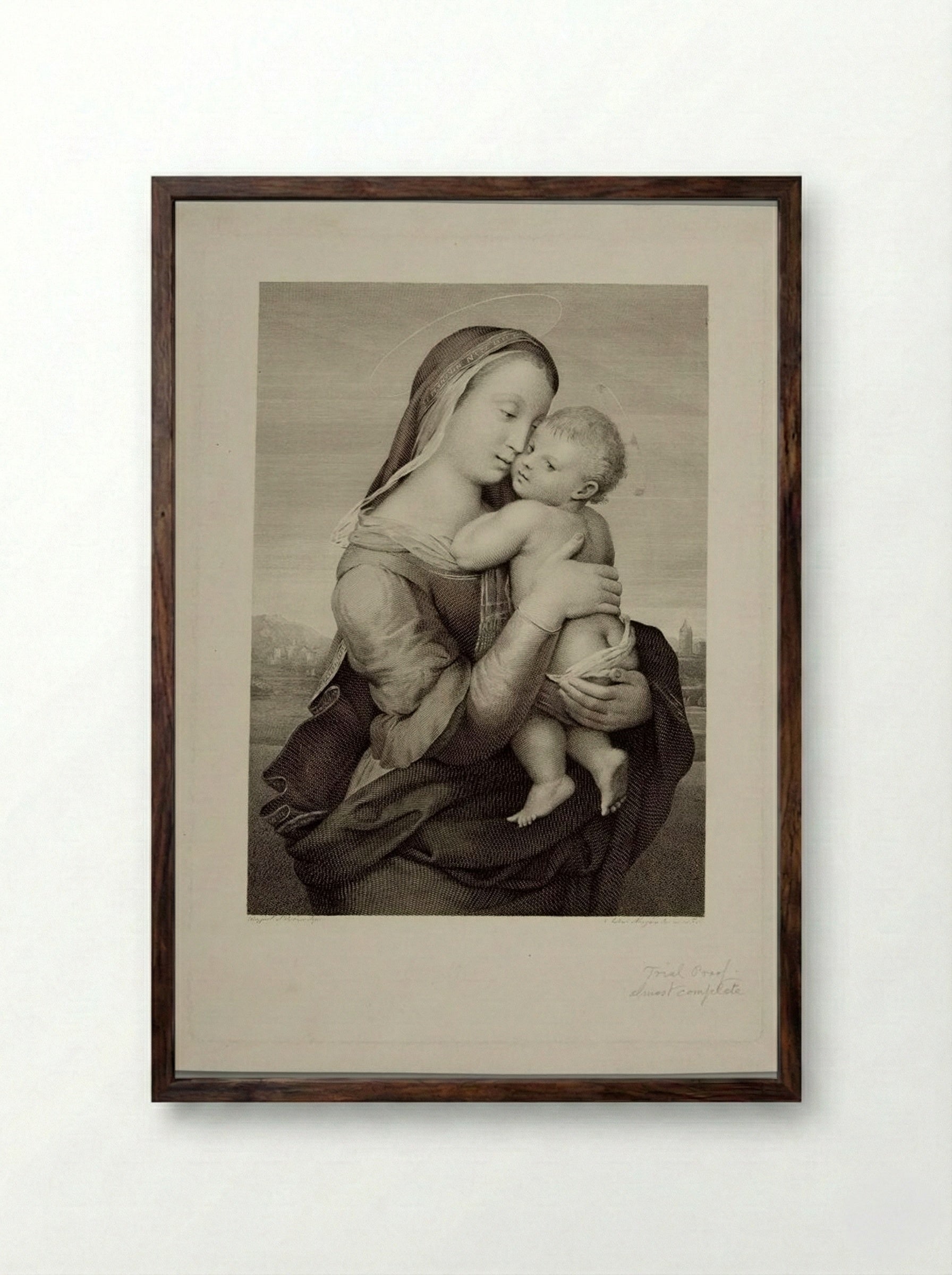 Madonna of Casa Tempi - Antonio Morghen - Framed Print Dark Wood