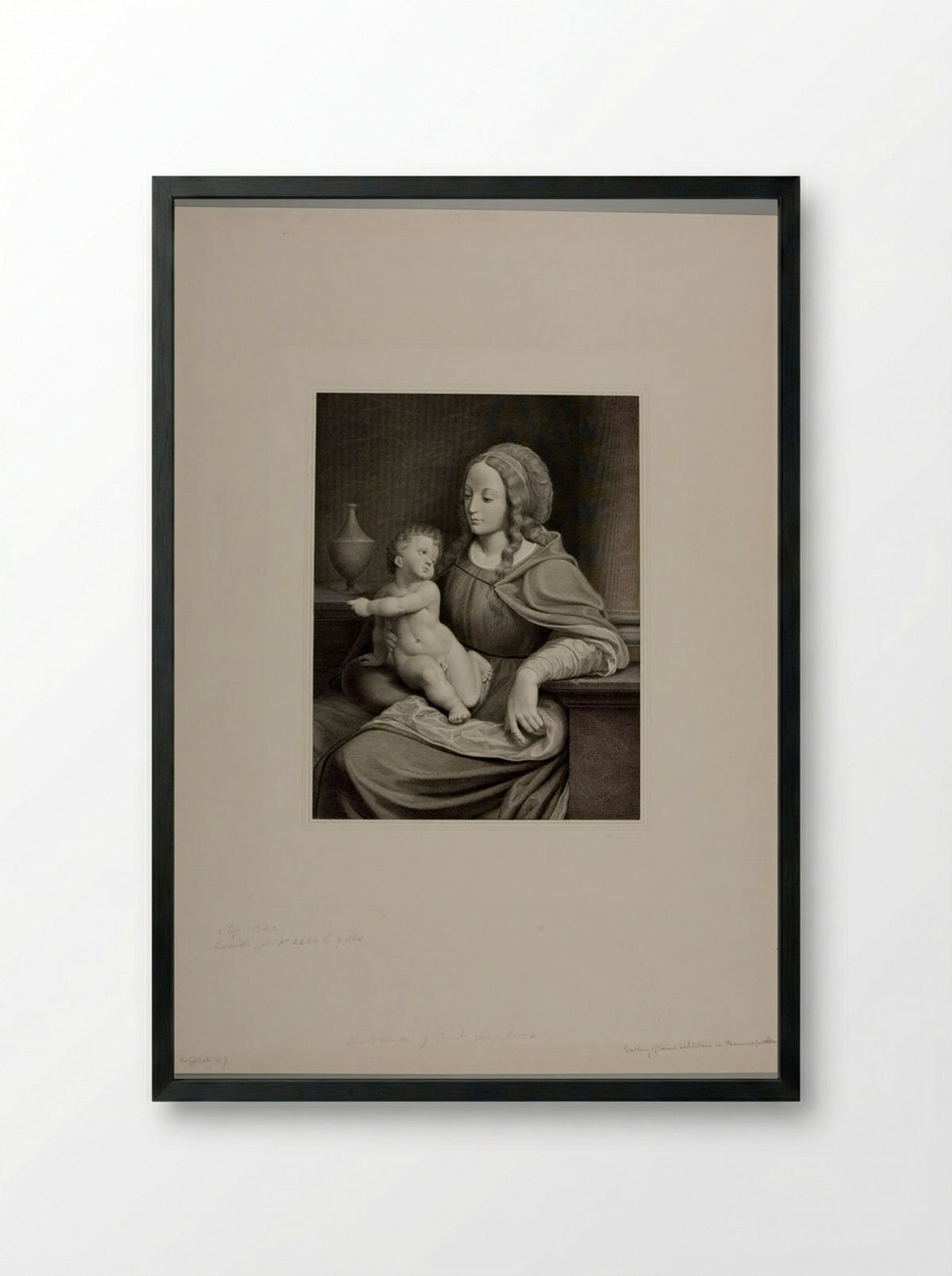 Madonna of Count Schonborn - Albrecht Christoph Reindel - Framed Print Black
